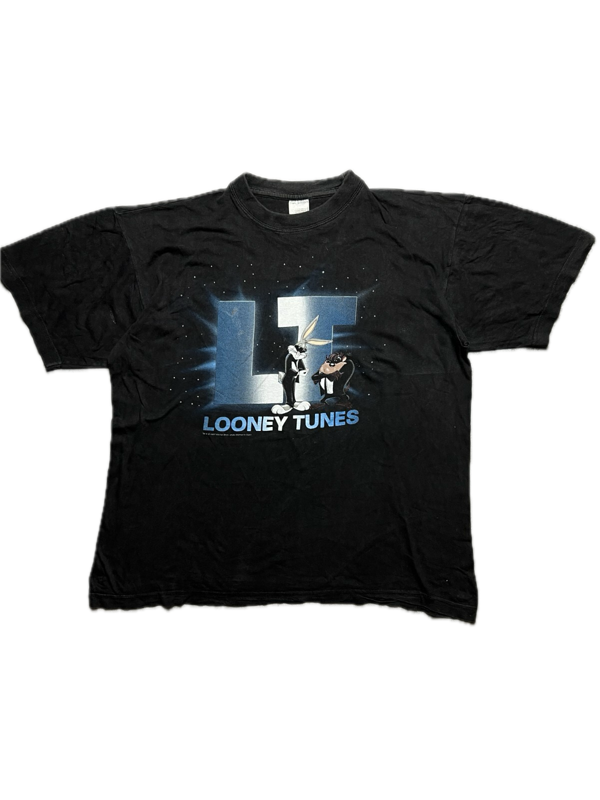 Vintage 1997 Looney Tunes Bugs And Taz Men In Black Tee