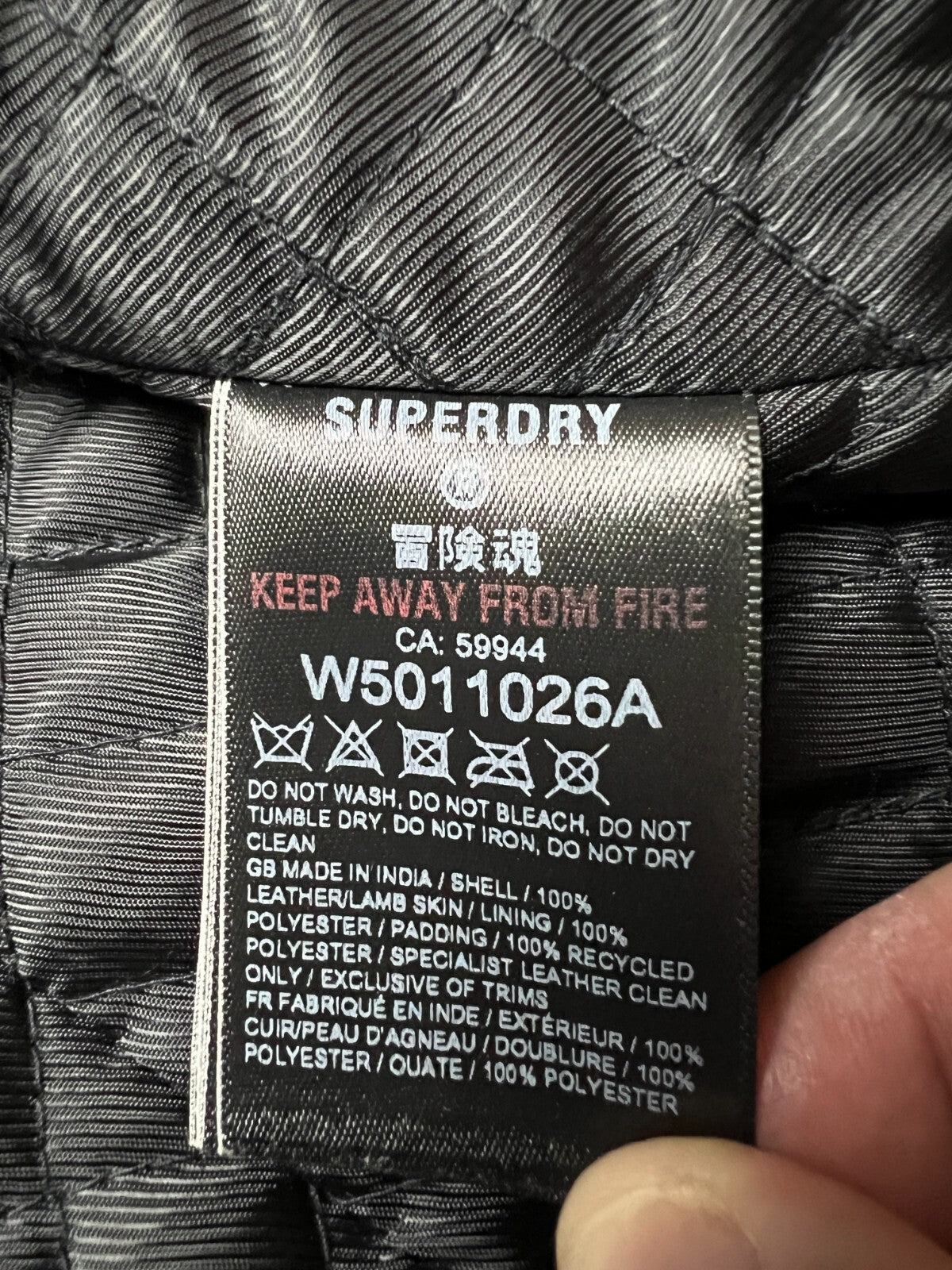 Superdry Yokohama Racing Rocker Cropped Leather Biker Jacket