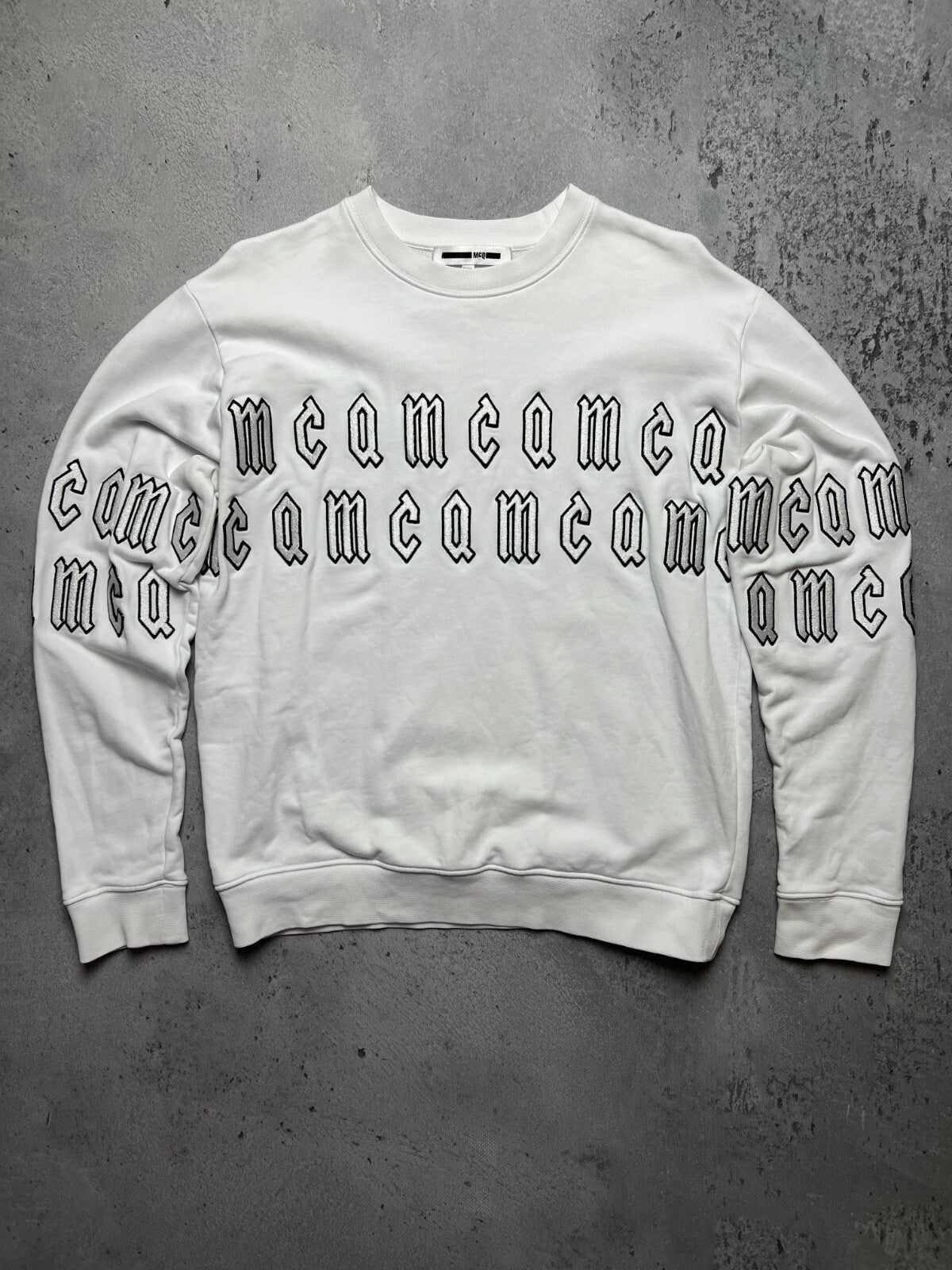 McQ Alexander McQueen Embroidered Repeated Monogram Big Logo