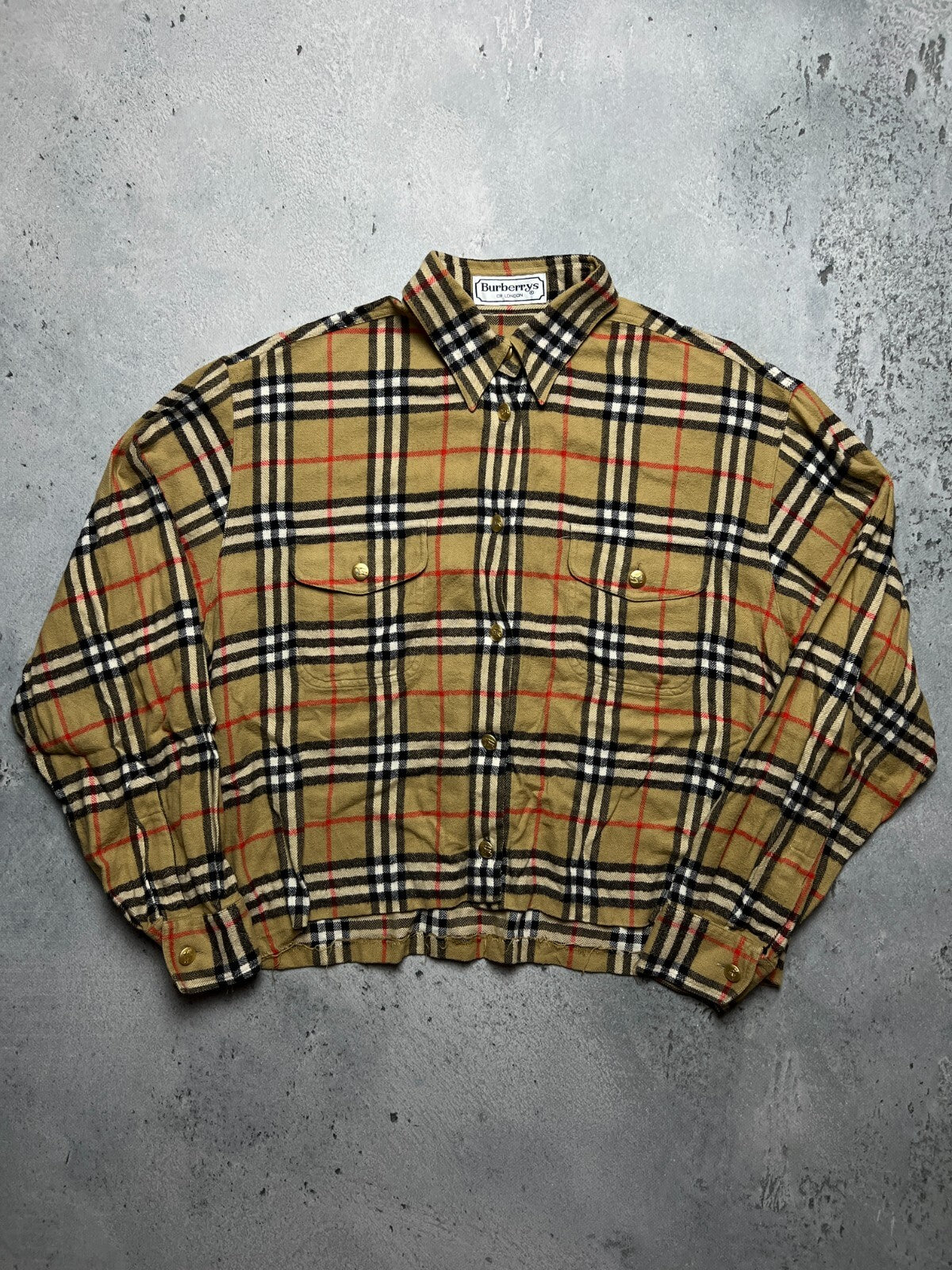 Vintage Burberry’s Shirt Button Up Nova Check Custom Casual