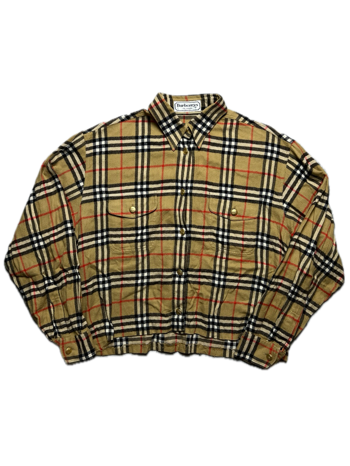 Vintage Burberry’s Shirt Button Up Nova Check Custom Casual