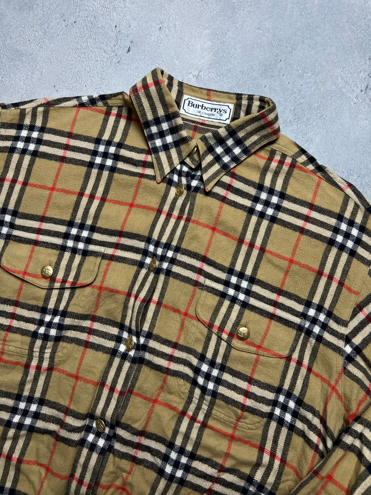 Vintage Burberry’s Shirt Button Up Nova Check Custom Casual