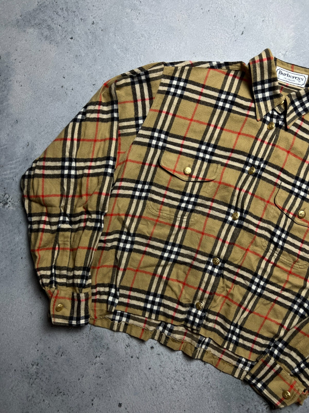 Vintage Burberry’s Shirt Button Up Nova Check Custom Casual