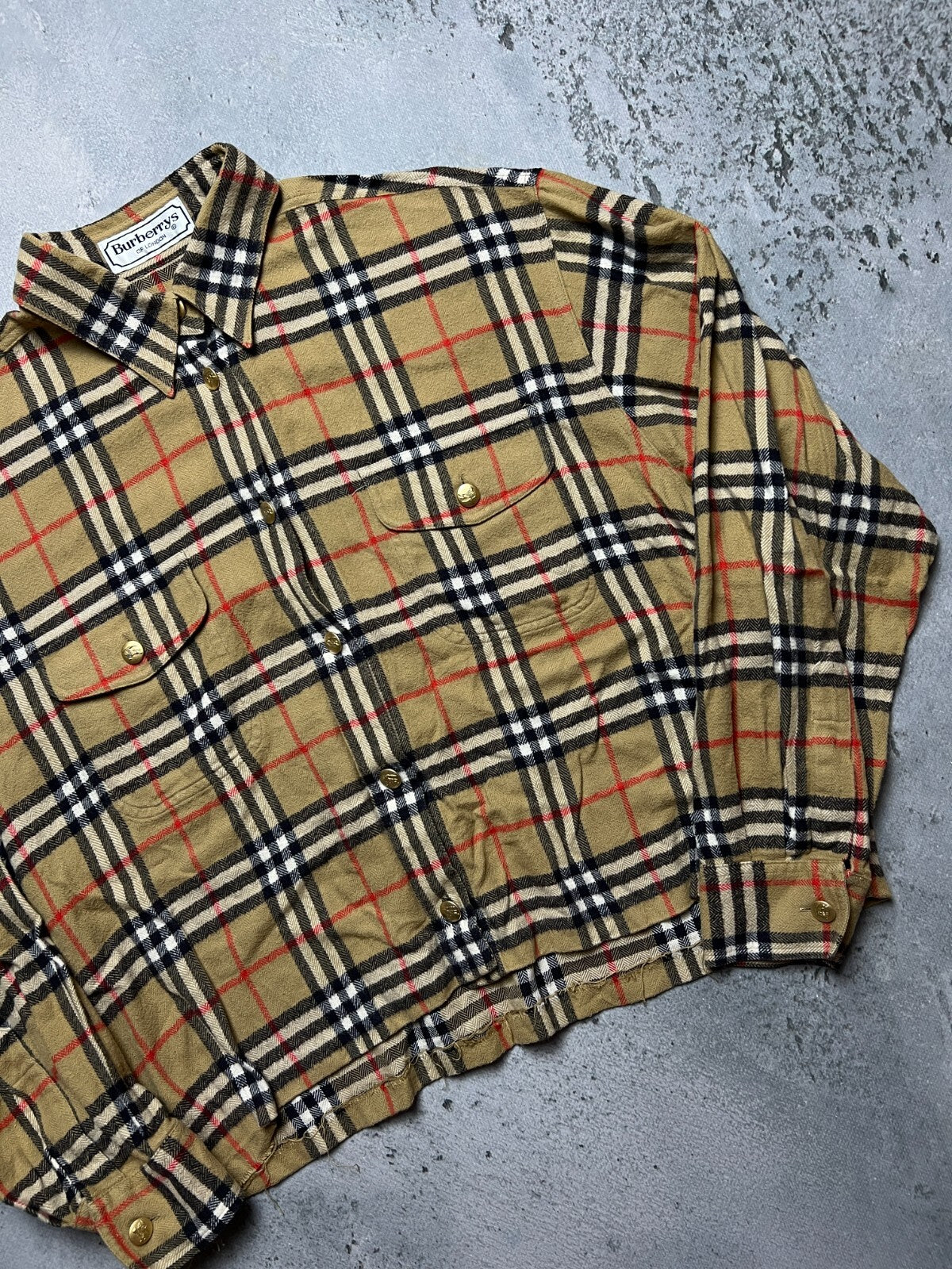 Vintage Burberry’s Shirt Button Up Nova Check Custom Casual