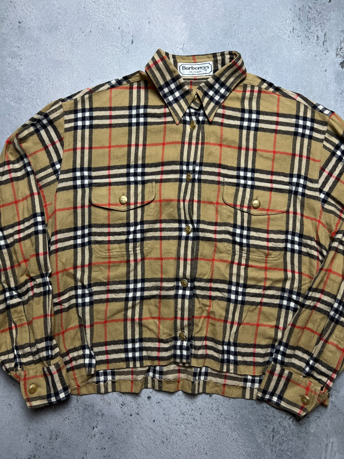 Vintage Burberry’s Shirt Button Up Nova Check Custom Casual