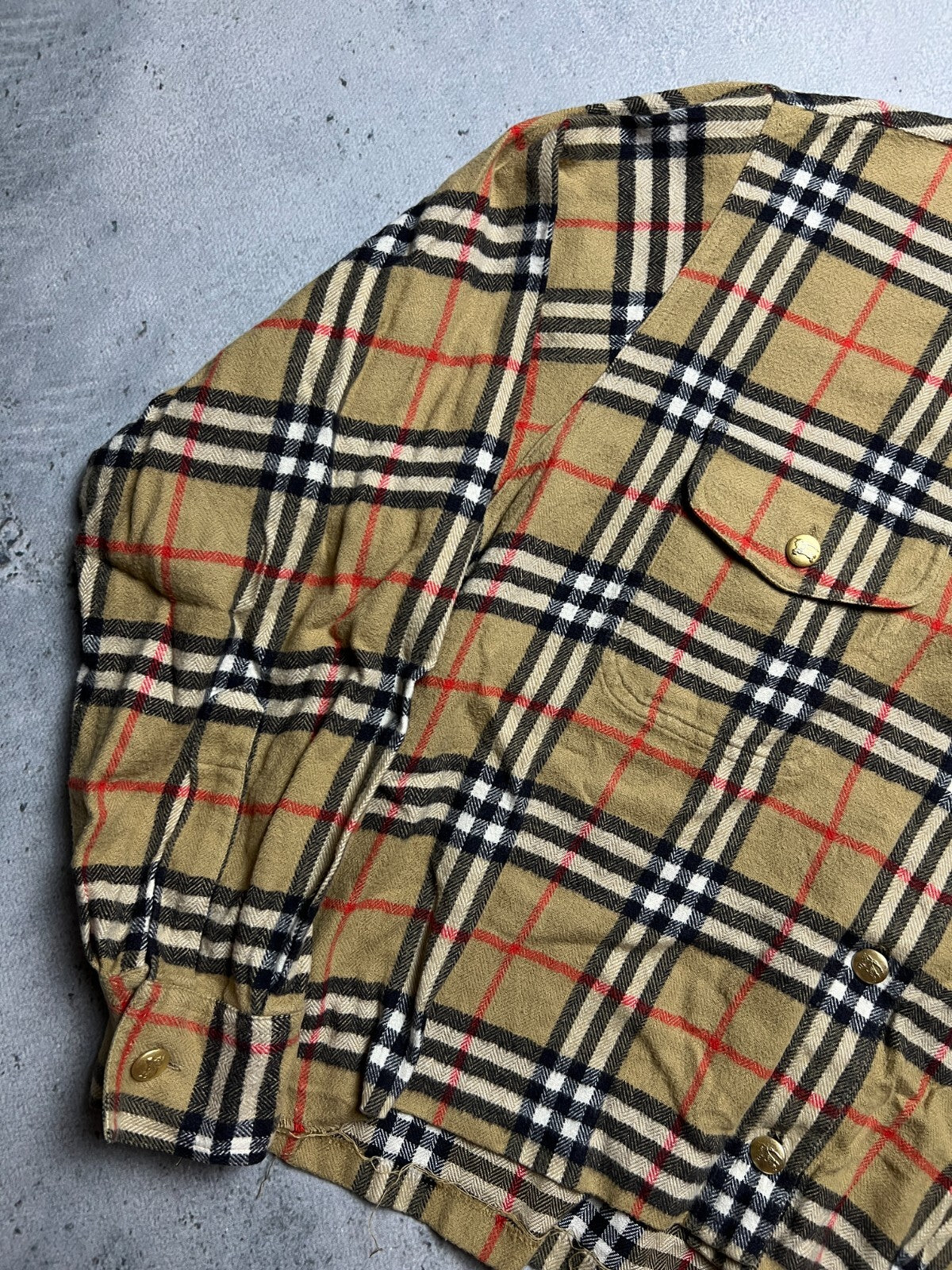 Vintage Burberry’s Shirt Button Up Nova Check Custom Casual