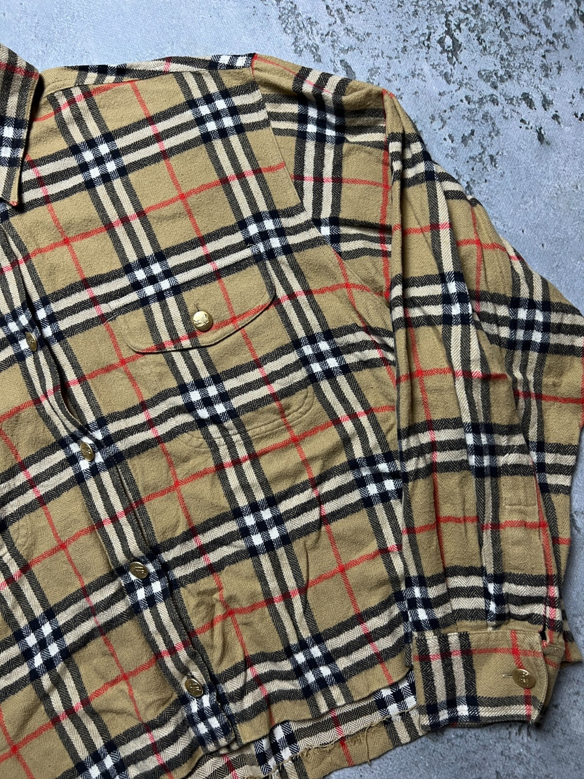 Vintage Burberry’s Shirt Button Up Nova Check Custom Casual