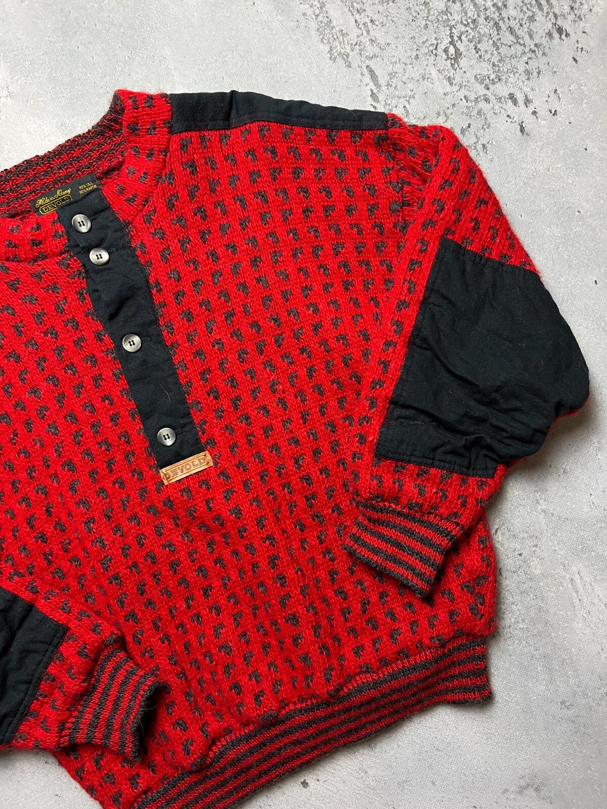Vintage Devold Made In Norway Crazy Wool Warm Sweater y2k