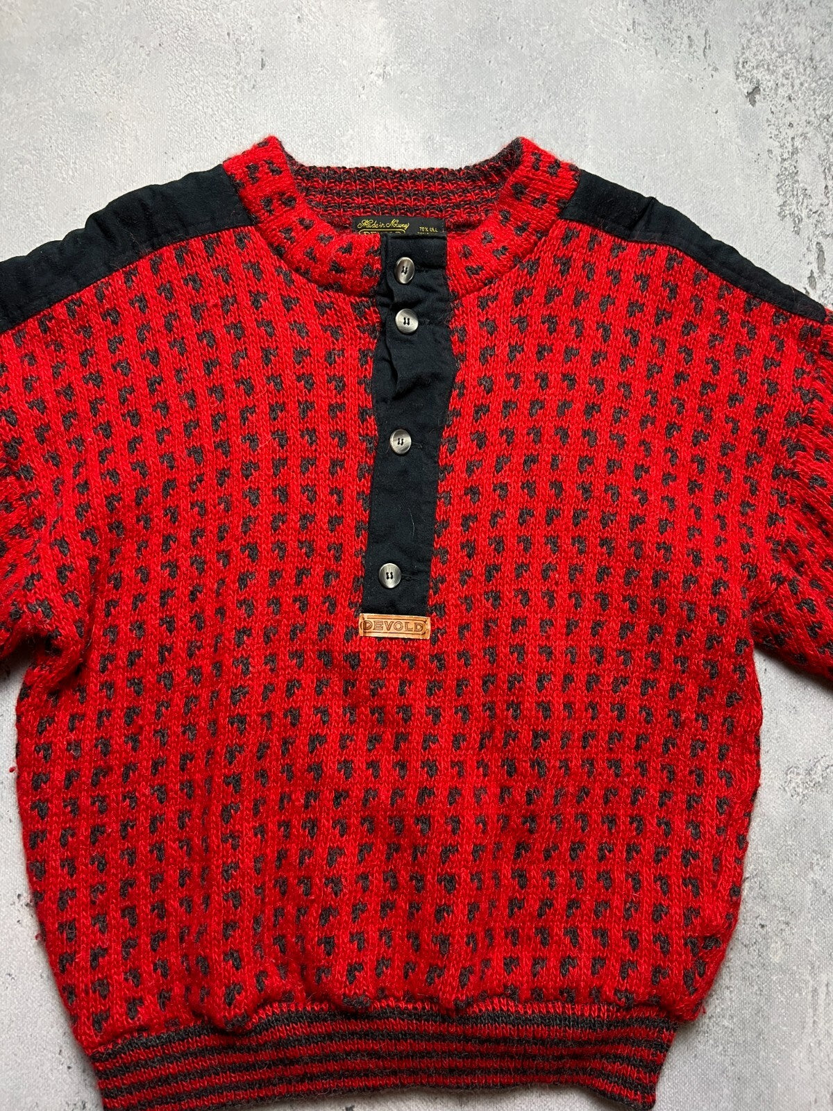 Vintage Devold Made In Norway Crazy Wool Warm Sweater y2k