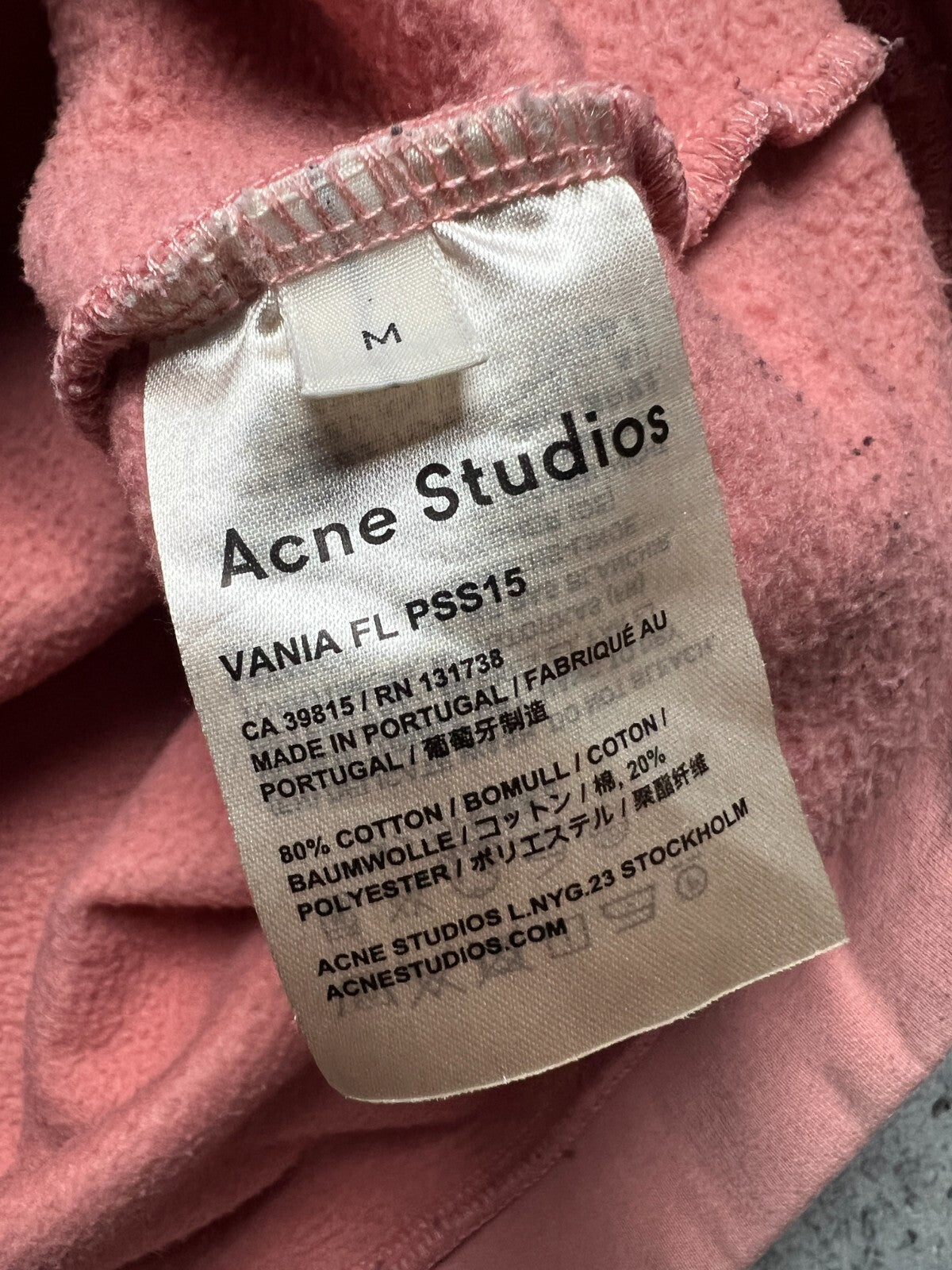 Acne Studios Pink Hoodie Vania FL PSS15 Opium Avant Garde