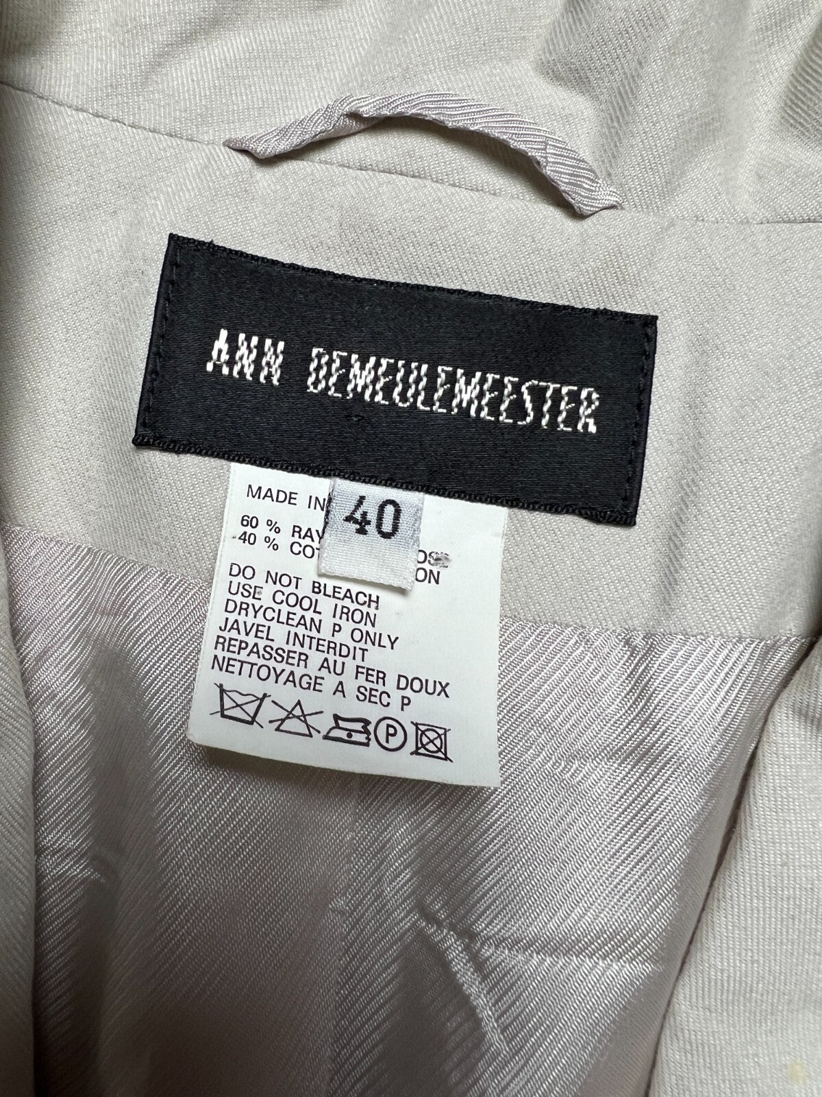 Vintage Ann Demeulemeester Outer Blazer Jacket Size 40