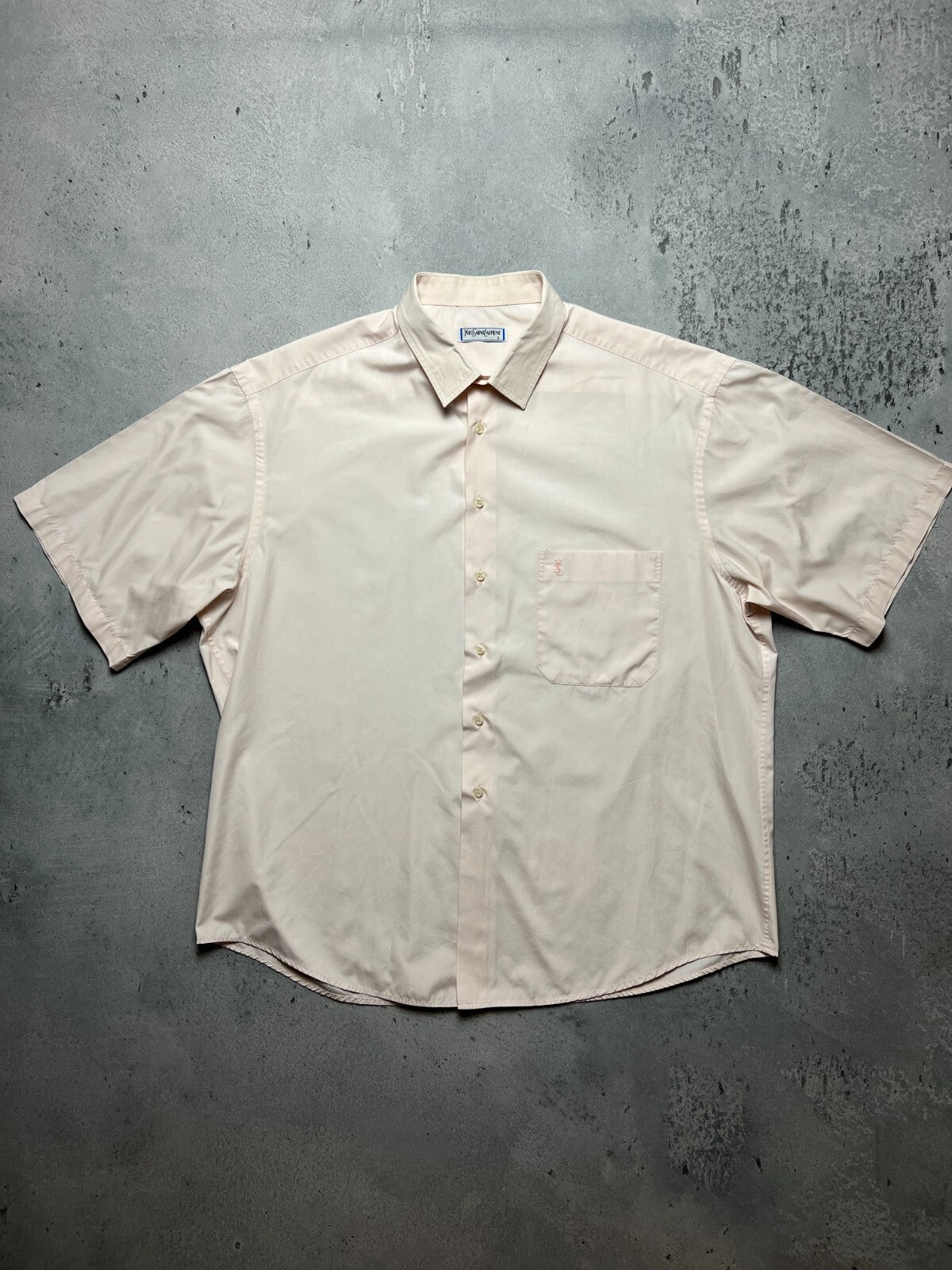 YSL Shirt Cotton Yves Saint Laurent Summer Shirtsleeve 90s
