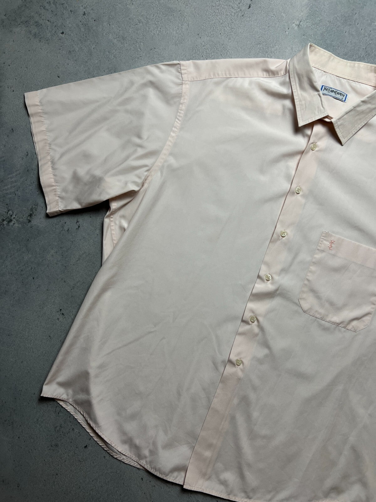 YSL Shirt Cotton Yves Saint Laurent Summer Shirtsleeve 90s