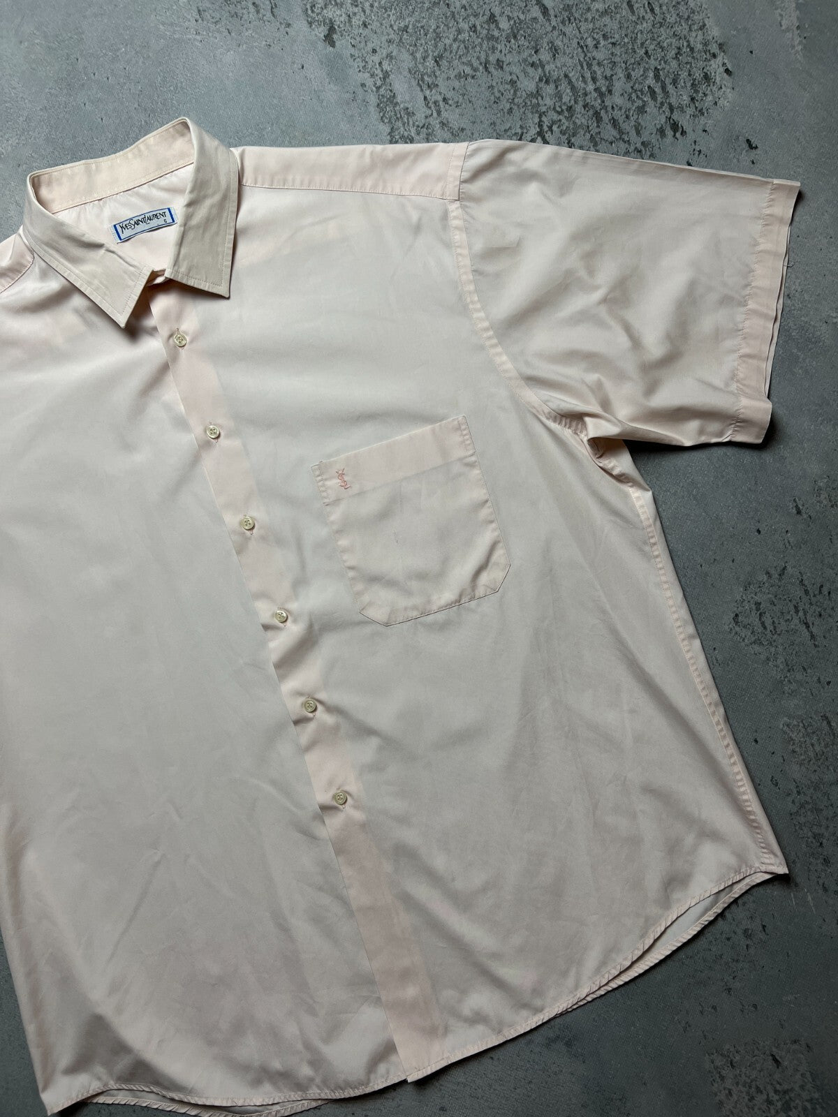 YSL Shirt Cotton Yves Saint Laurent Summer Shirtsleeve 90s