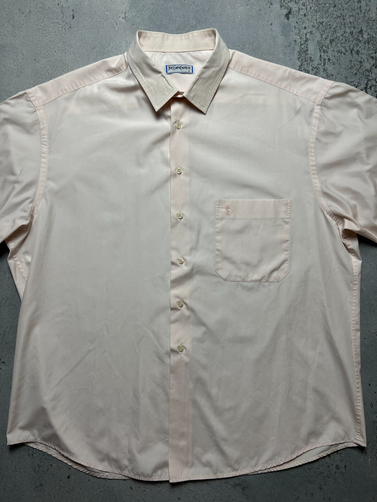 YSL Shirt Cotton Yves Saint Laurent Summer Shirtsleeve 90s