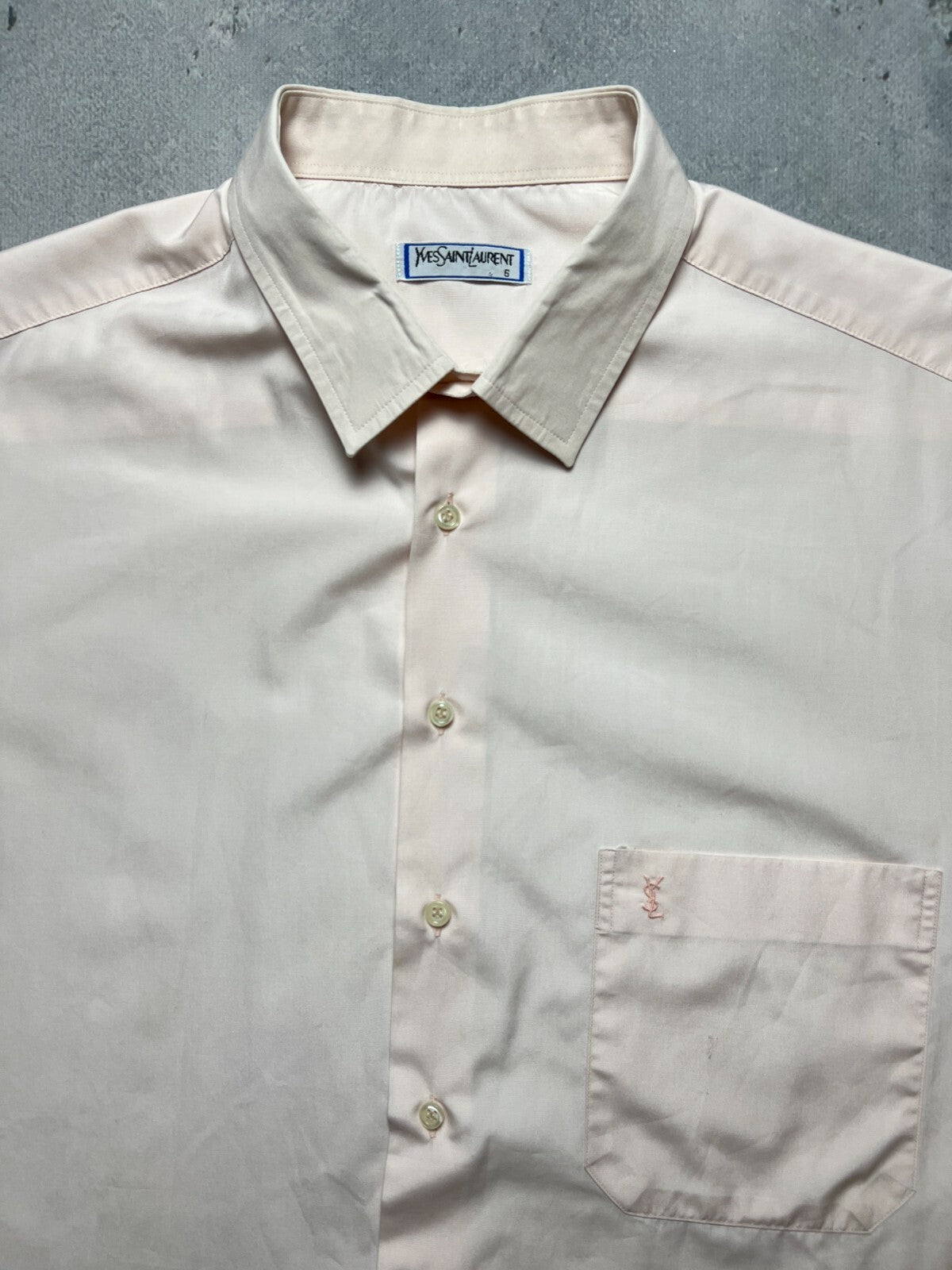 YSL Shirt Cotton Yves Saint Laurent Summer Shirtsleeve 90s