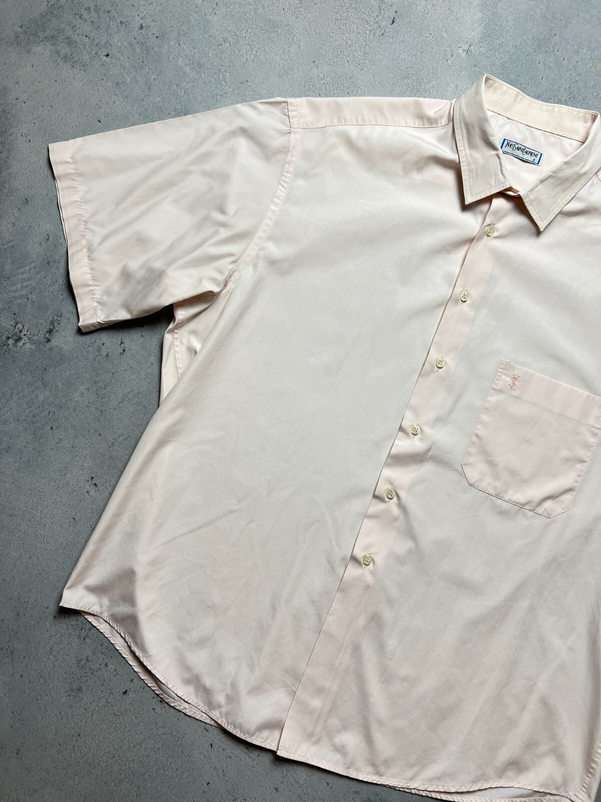 YSL Shirt Cotton Yves Saint Laurent Summer Shirtsleeve 90s