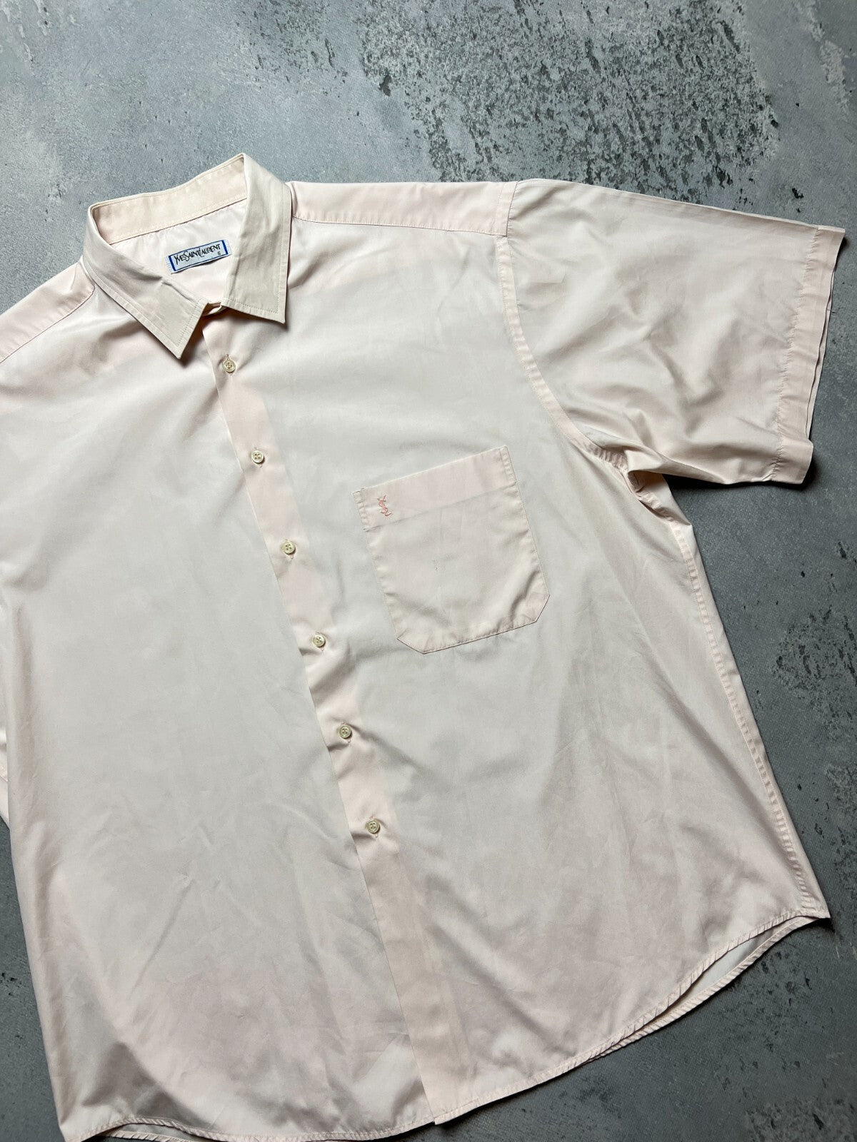 YSL Shirt Cotton Yves Saint Laurent Summer Shirtsleeve 90s