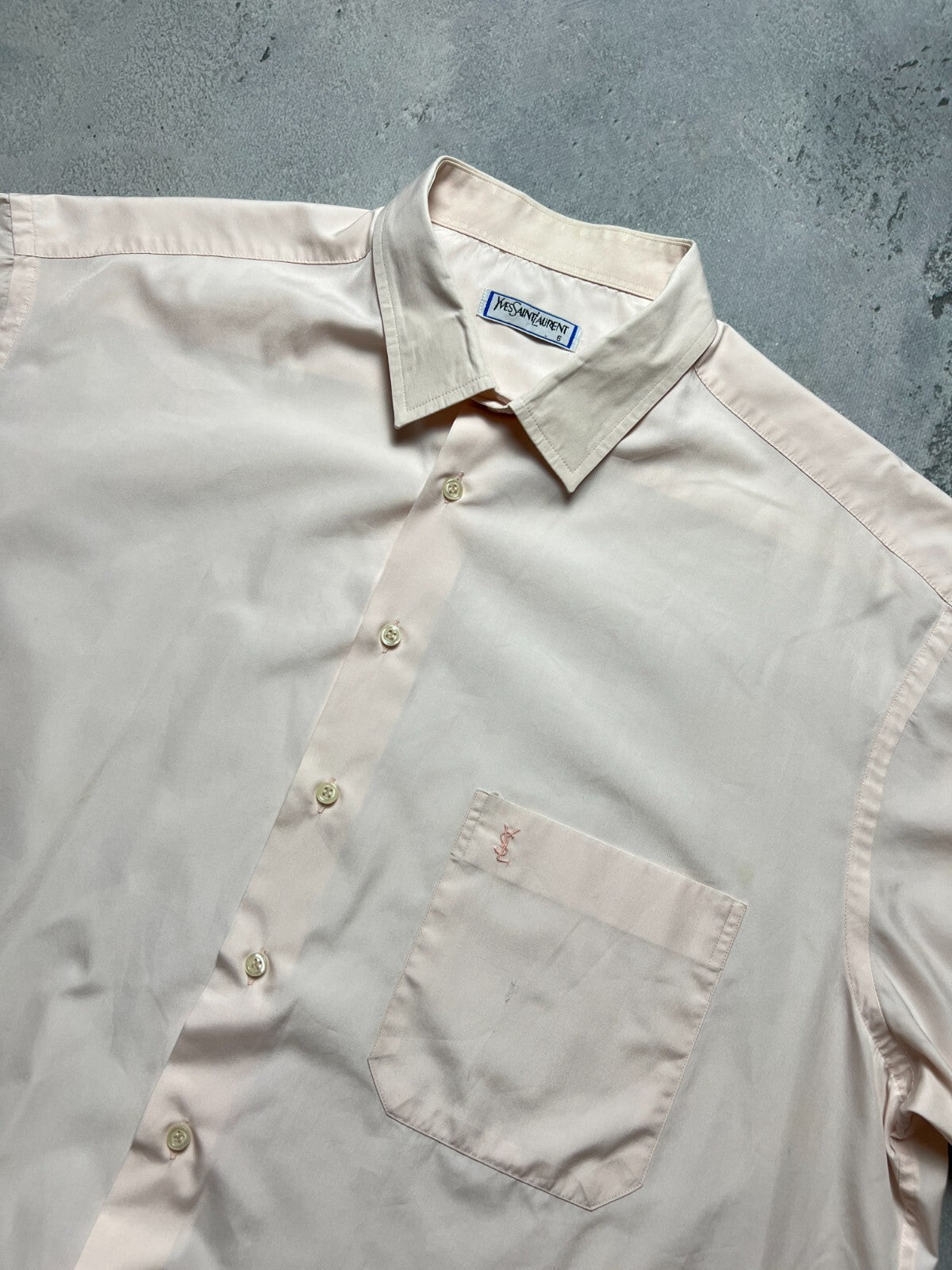YSL Shirt Cotton Yves Saint Laurent Summer Shirtsleeve 90s