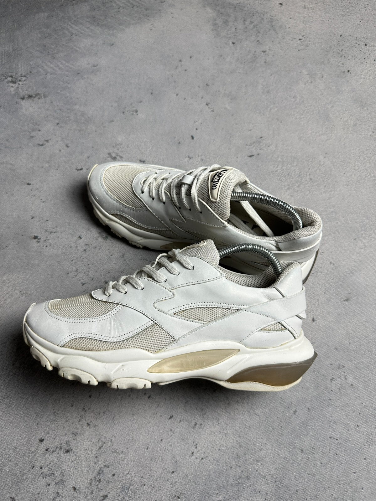 Valentino Sneakers Bounce Raised Sole Low Top Trainers White