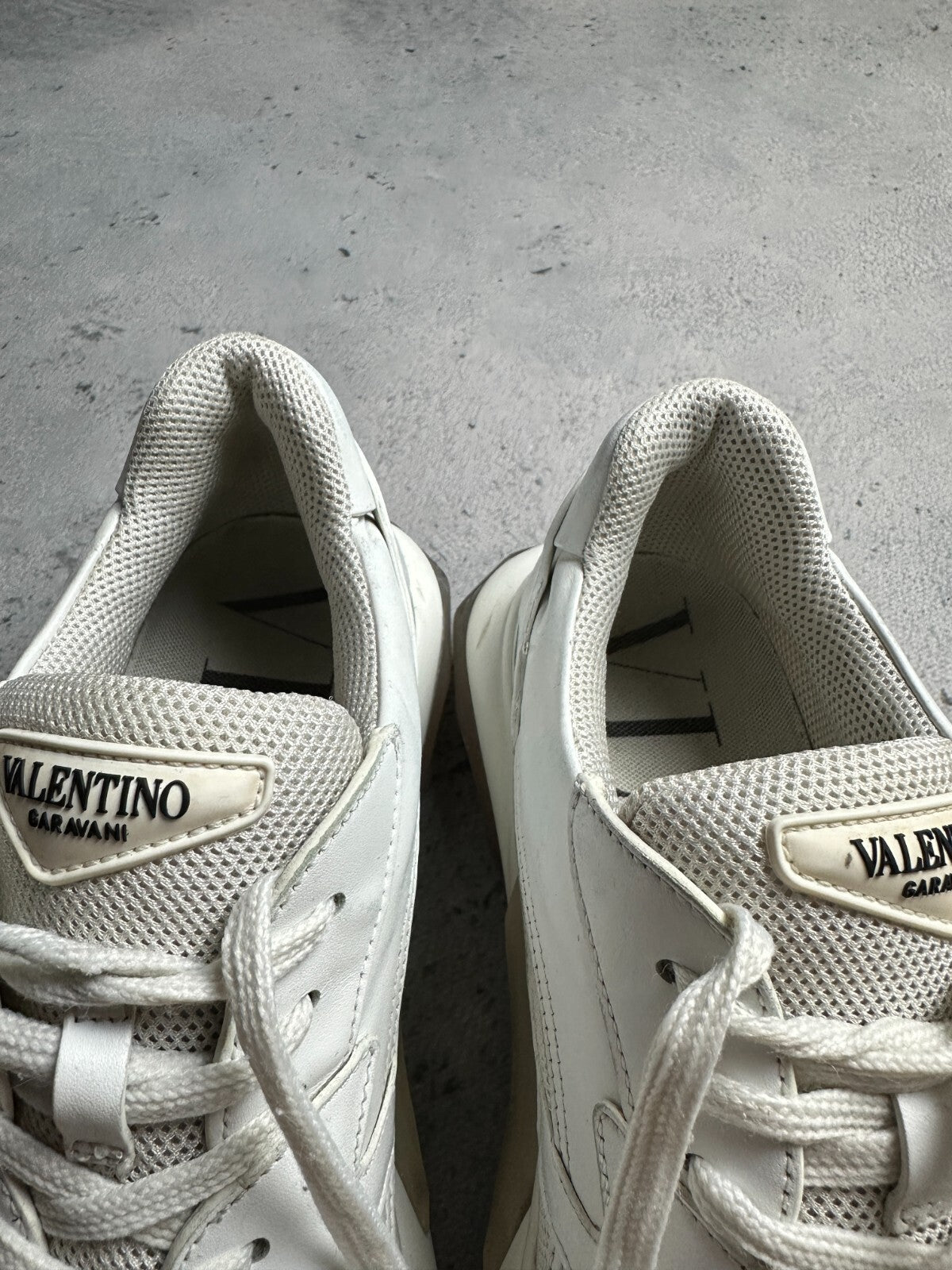 Valentino Sneakers Bounce Raised Sole Low Top Trainers White