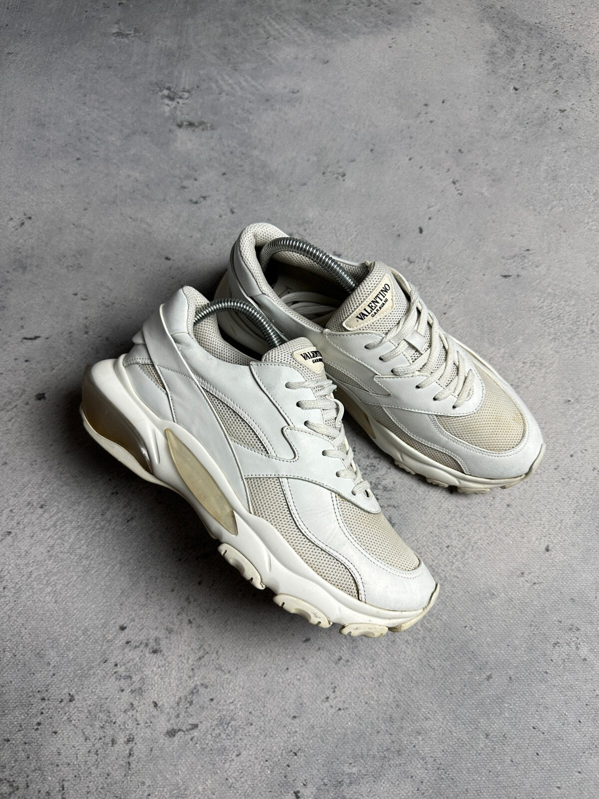Valentino Sneakers Bounce Raised Sole Low Top Trainers White
