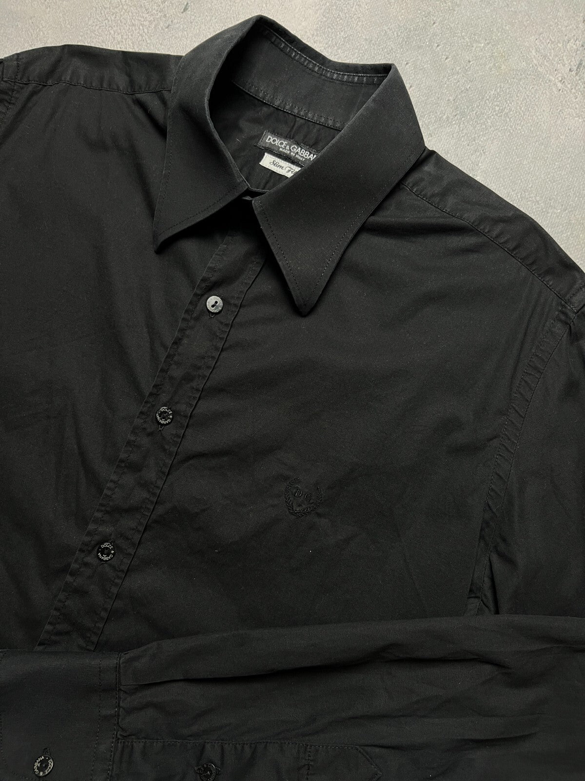 Dolce & Gabbana Vintage Full Black Long Sleeve Shirt Lux y2k