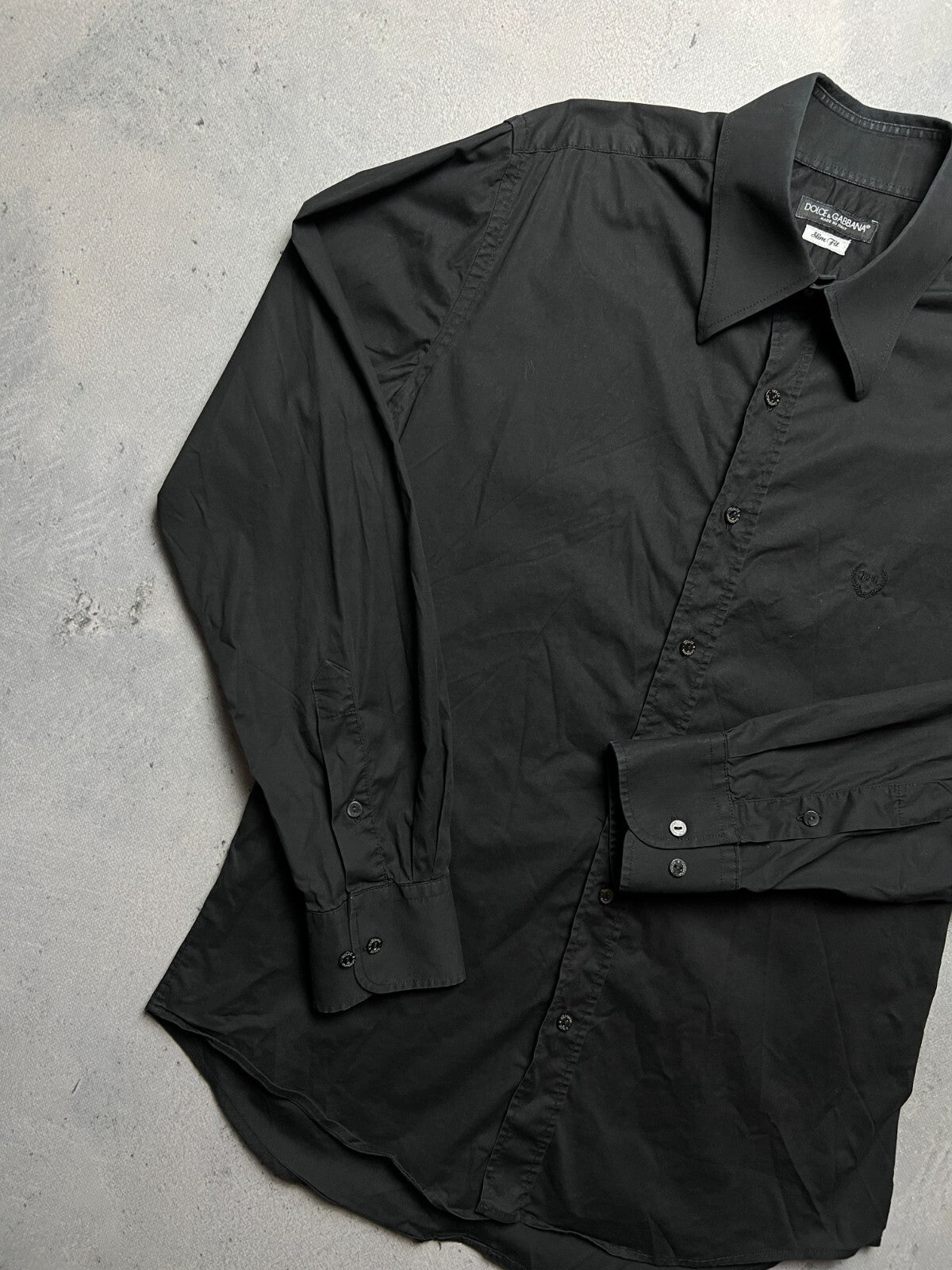 Dolce & Gabbana Vintage Full Black Long Sleeve Shirt Lux y2k