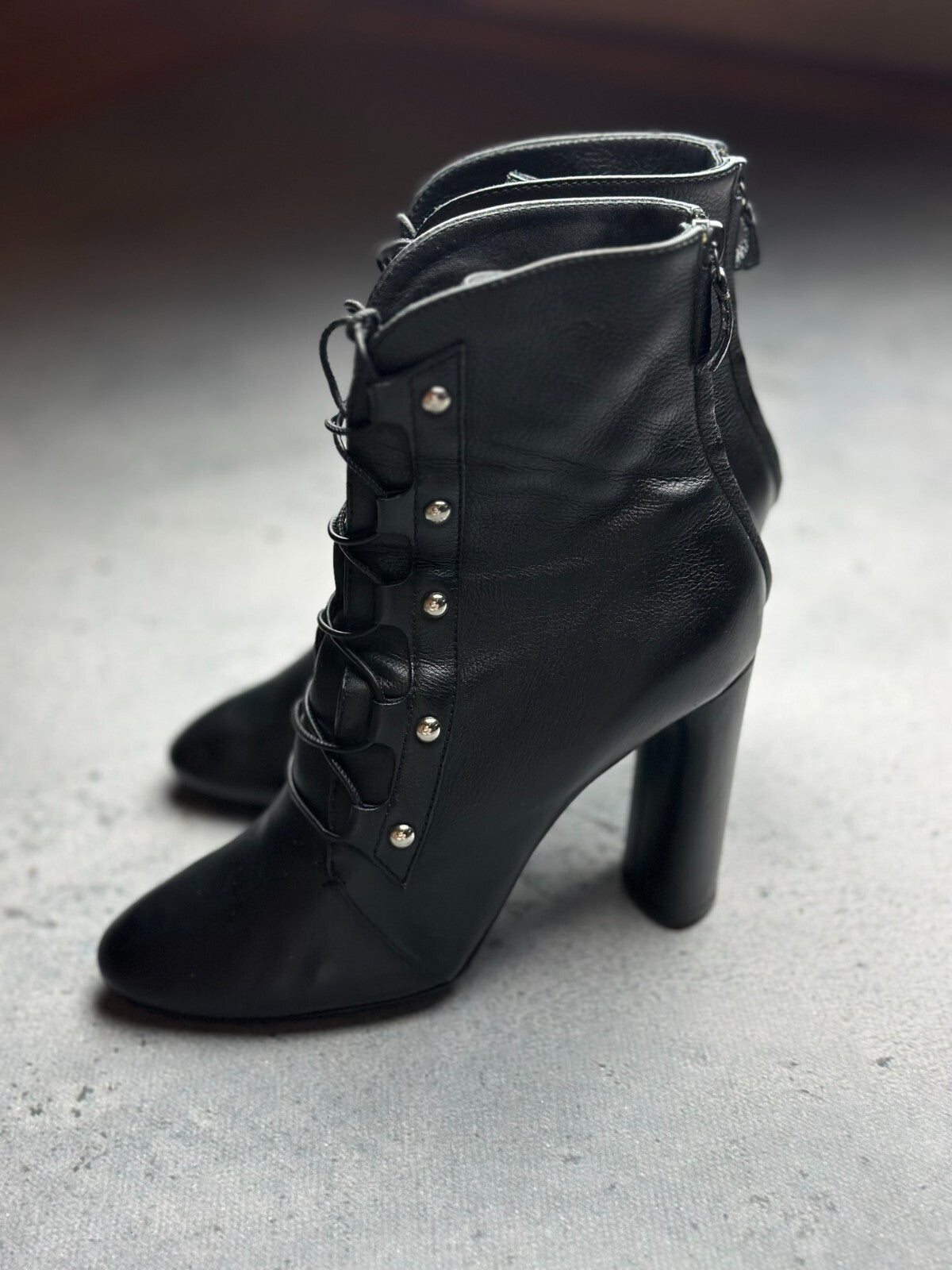 Casadei Laced Platform Ankle Leather Boots Italy 00s Hype