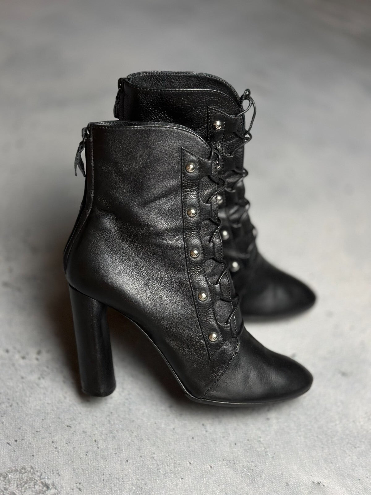 Casadei Laced Platform Ankle Leather Boots Italy 00s Hype
