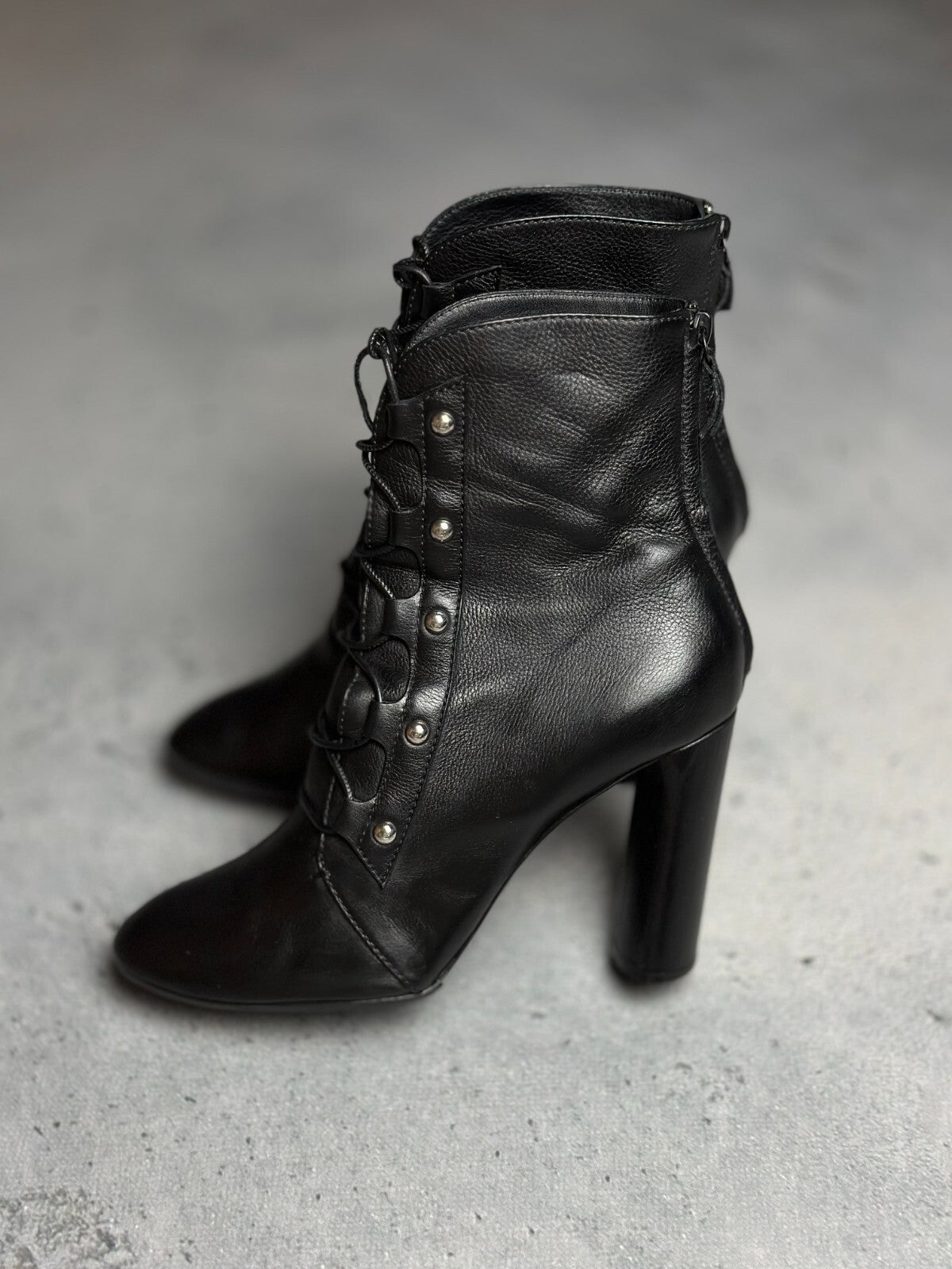 Casadei Laced Platform Ankle Leather Boots Italy 00s Hype
