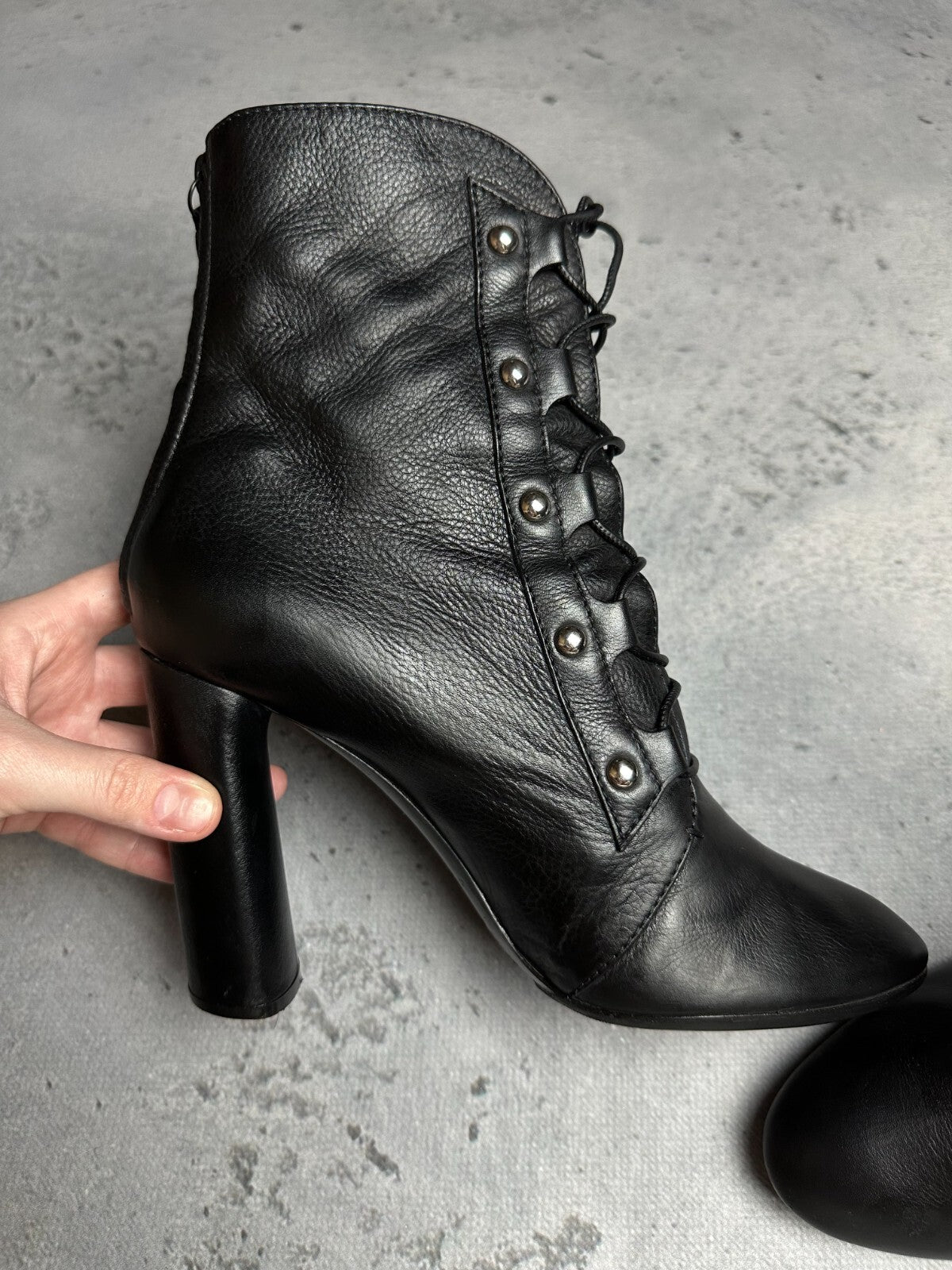 Casadei Laced Platform Ankle Leather Boots Italy 00s Hype