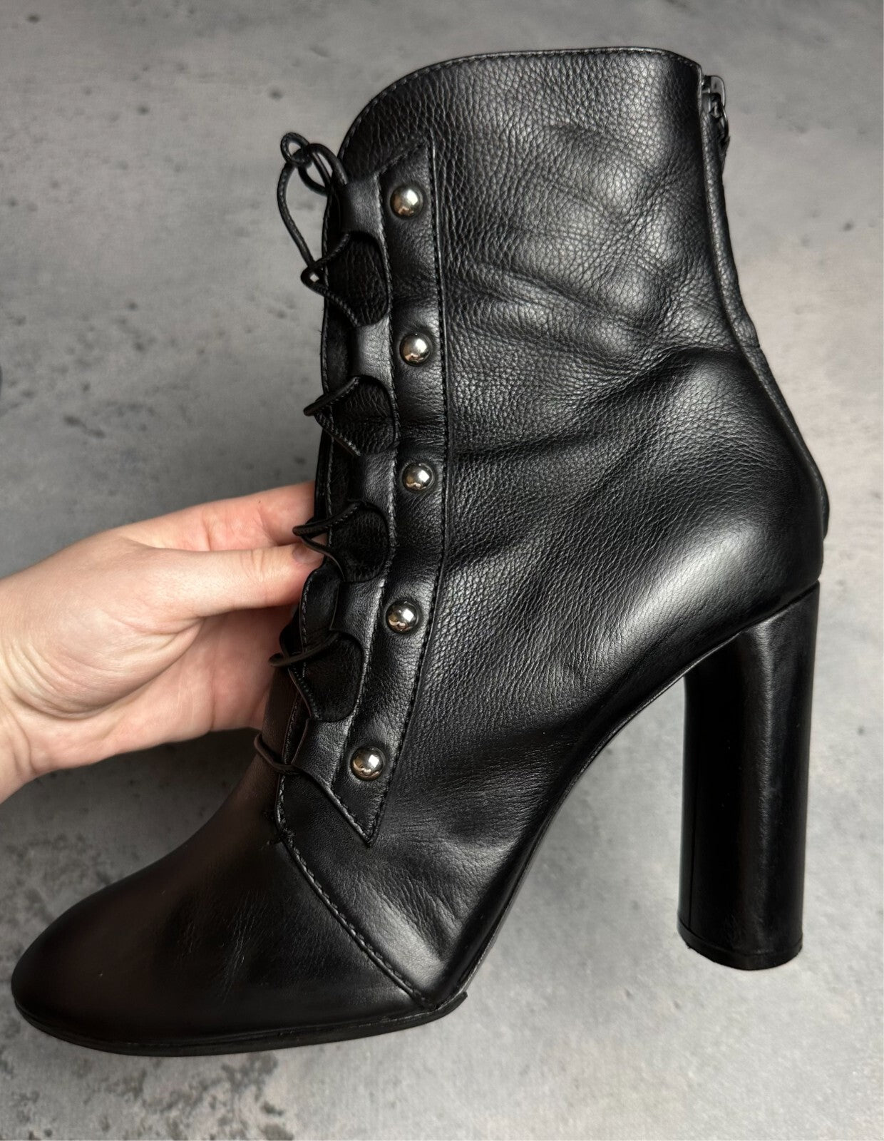 Casadei Laced Platform Ankle Leather Boots Italy 00s Hype