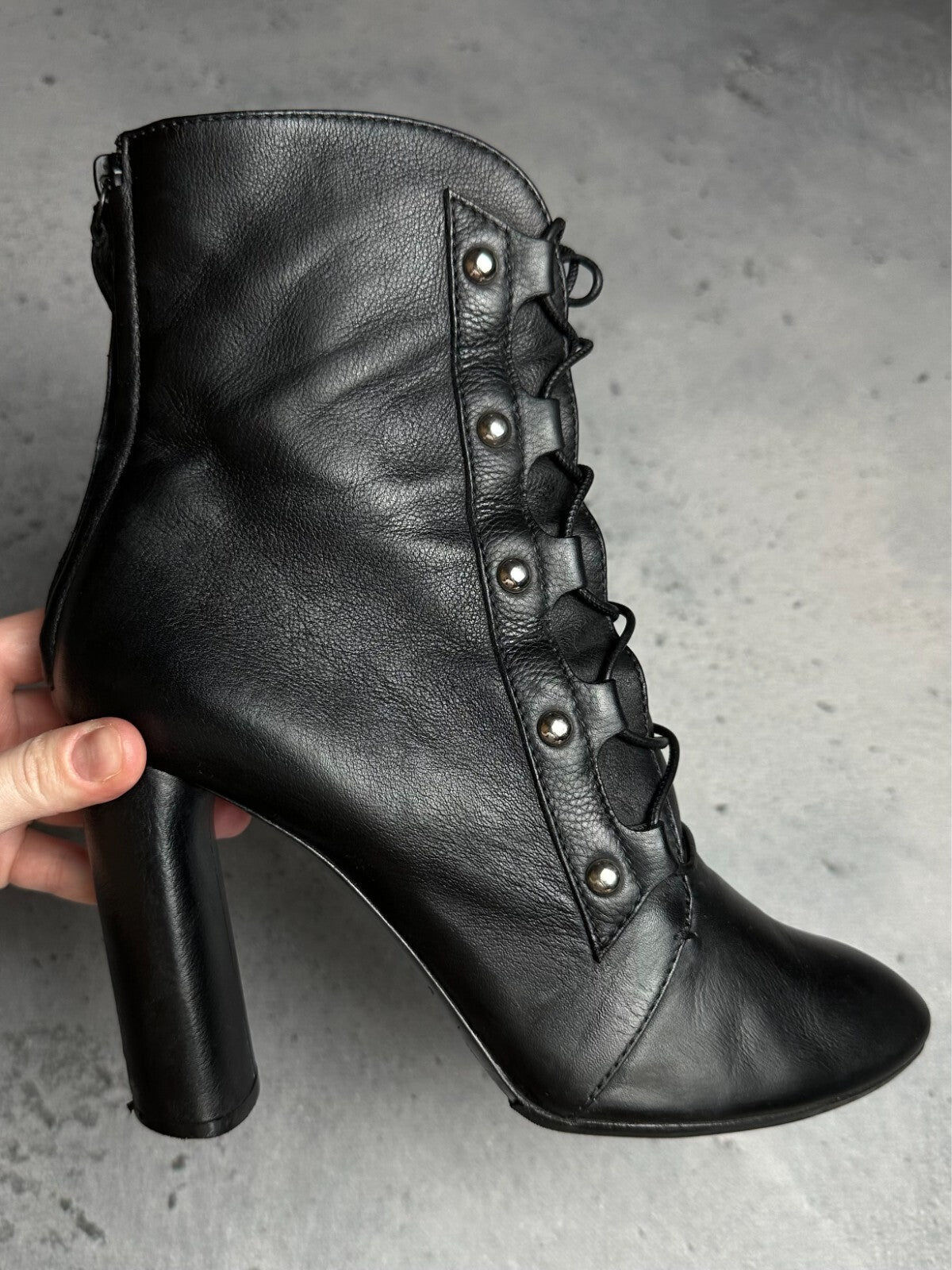 Casadei Laced Platform Ankle Leather Boots Italy 00s Hype