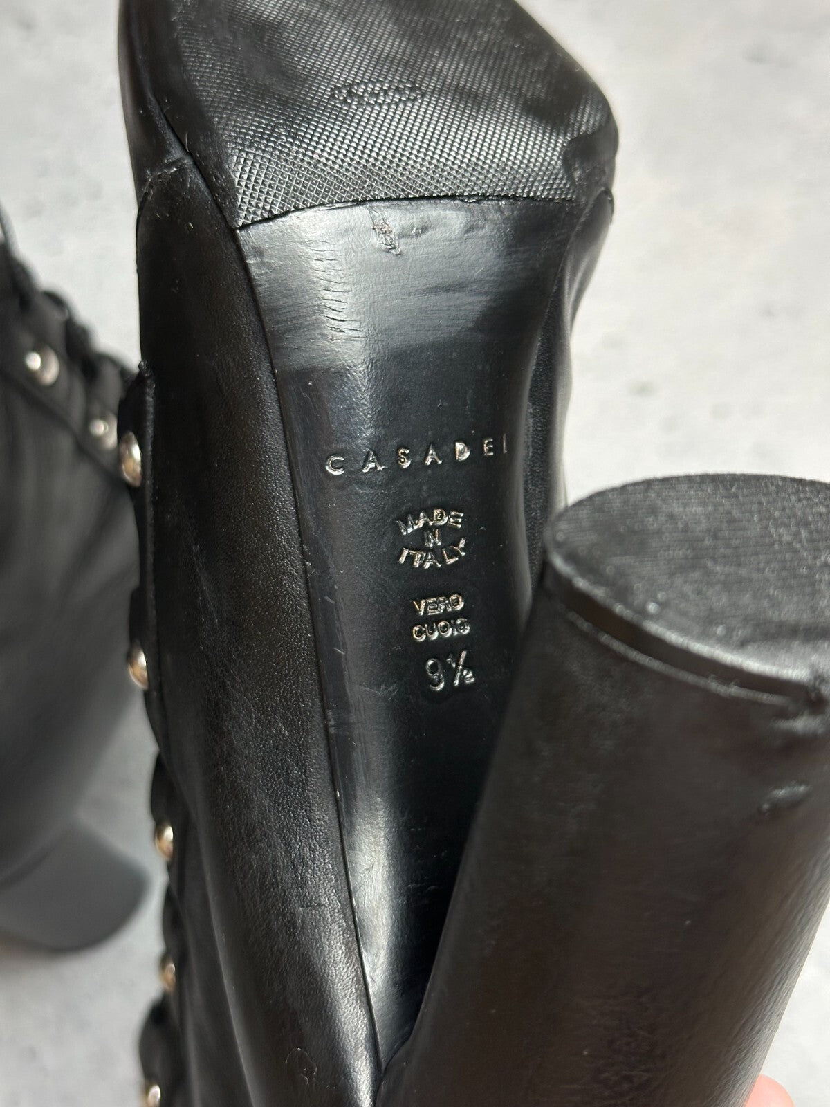 Casadei Laced Platform Ankle Leather Boots Italy 00s Hype