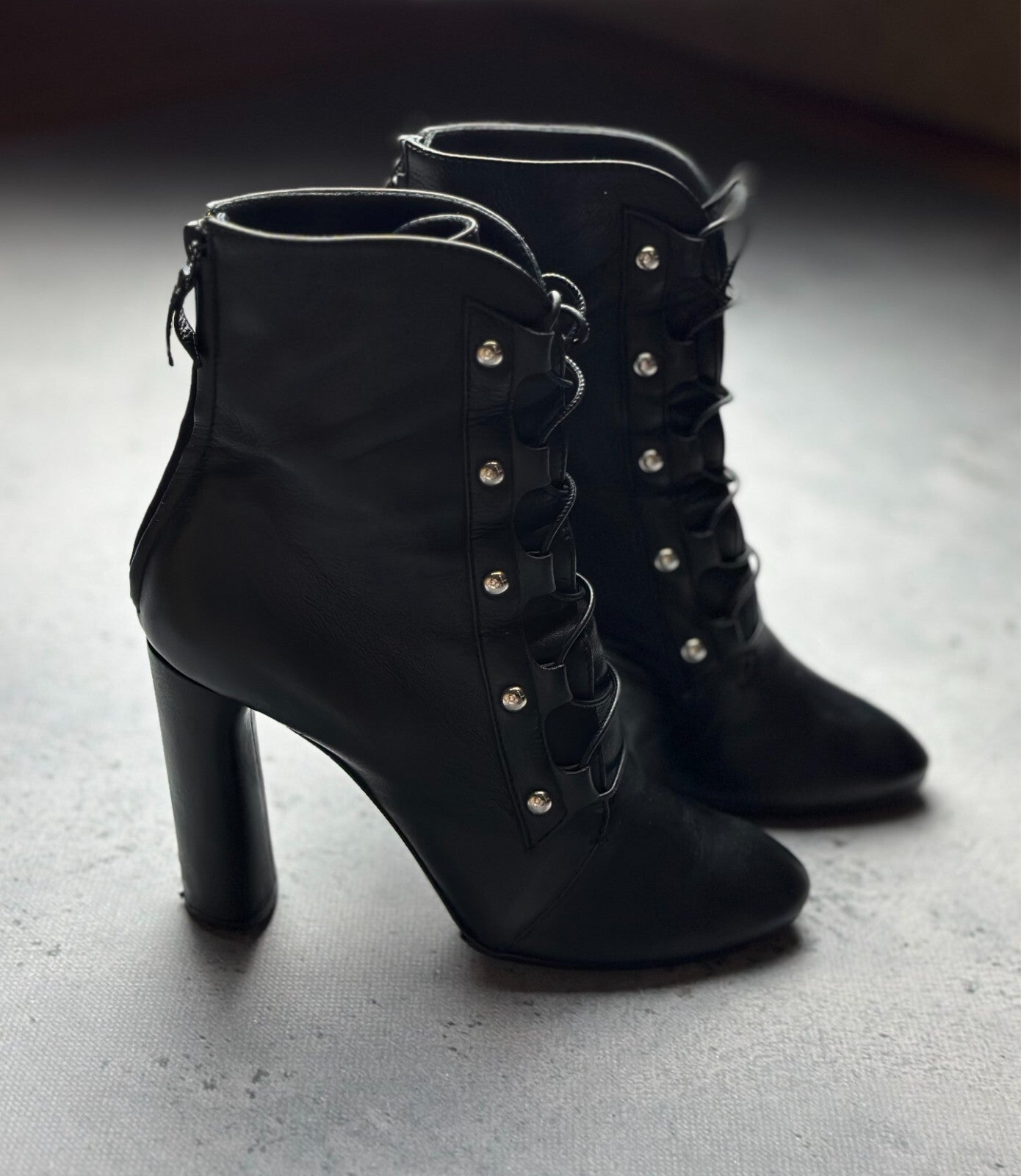Casadei Laced Platform Ankle Leather Boots Italy 00s Hype