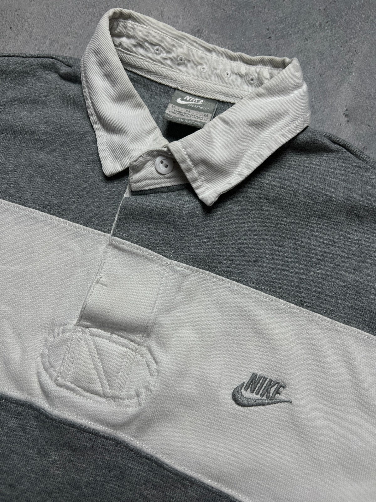 Vintage Nike Half Striped Sweatshirt Logo y2k 80s Longsleeve