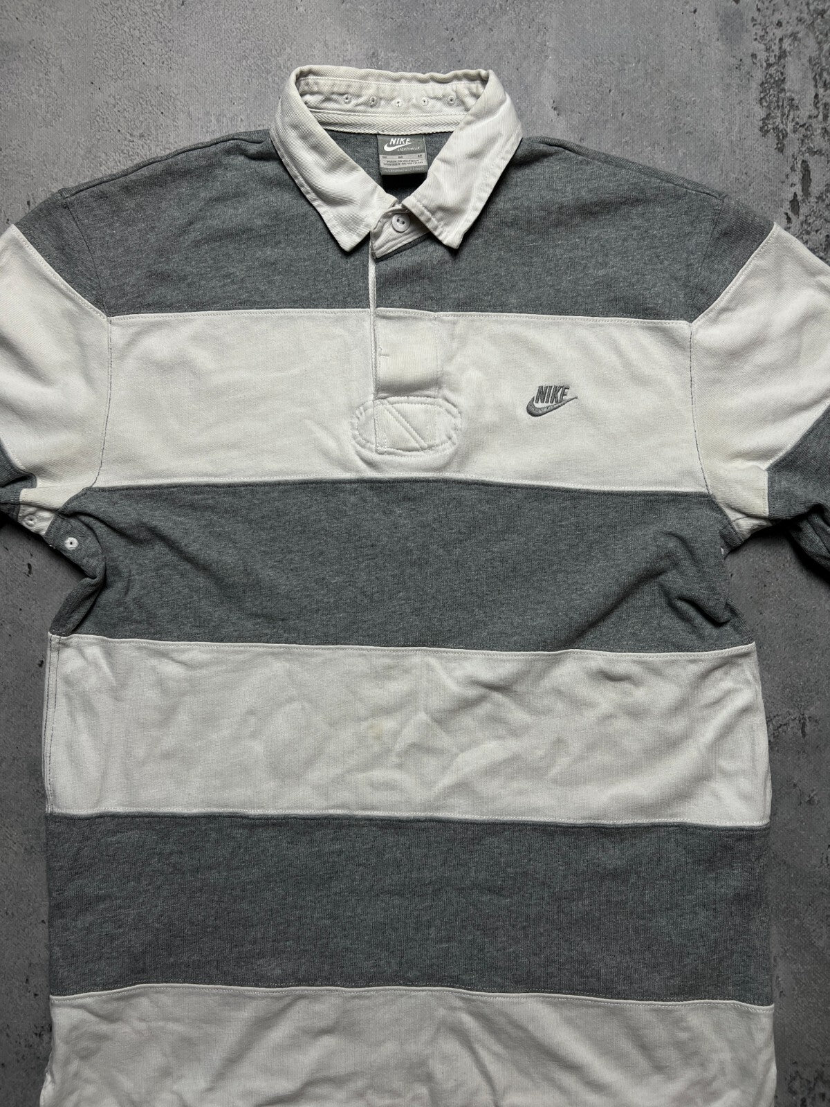 Vintage Nike Half Striped Sweatshirt Logo y2k 80s Longsleeve