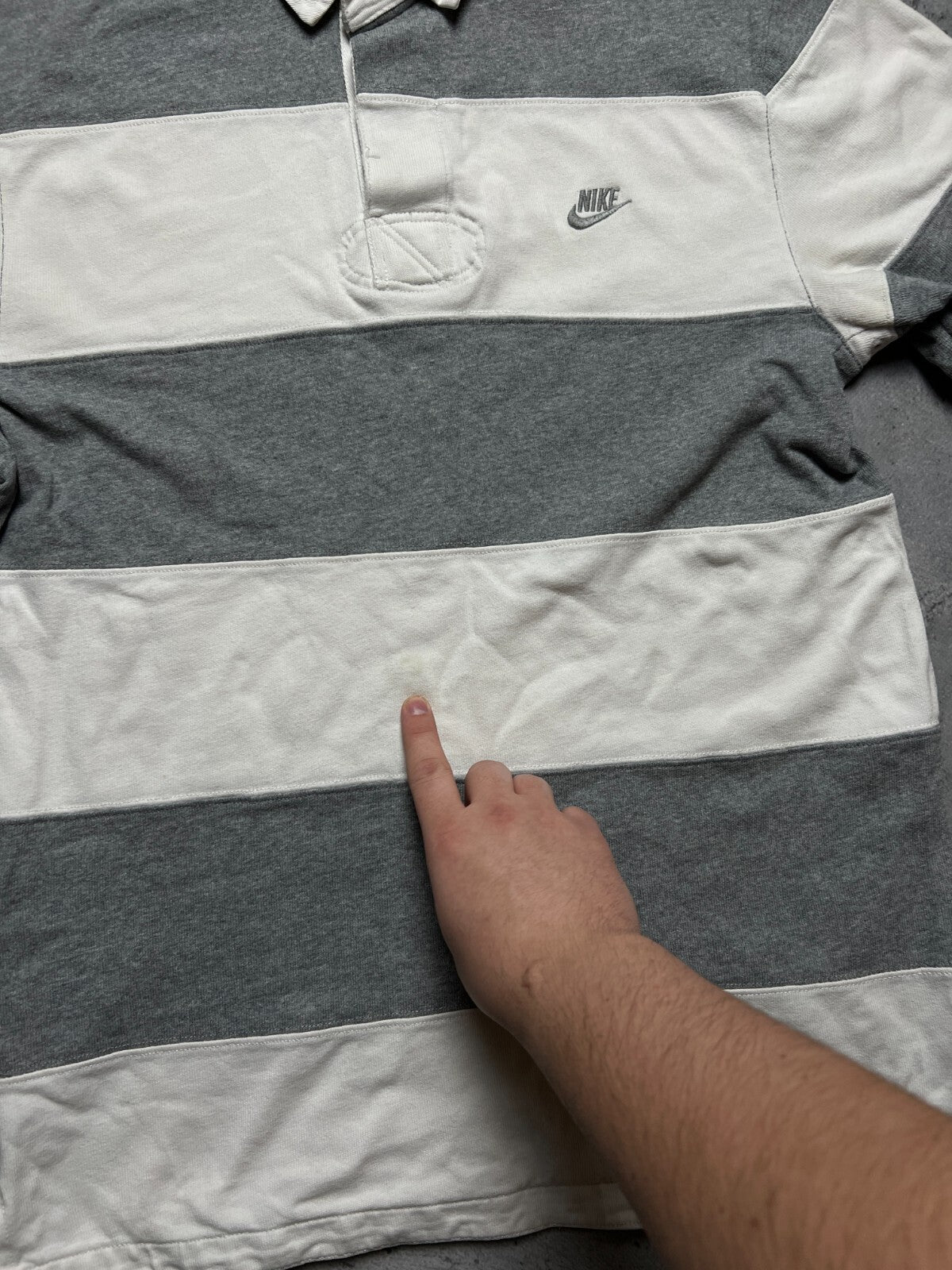 Vintage Nike Half Striped Sweatshirt Logo y2k 80s Longsleeve
