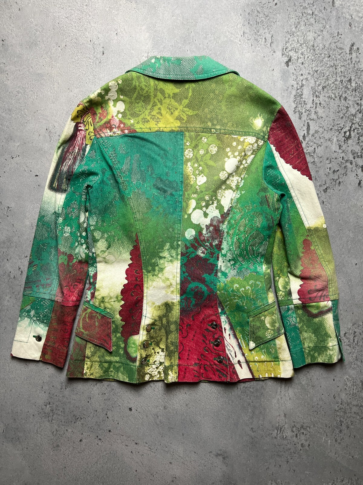 Rare Just Cavalli Floral Abstract Print Natural Lux Blazer