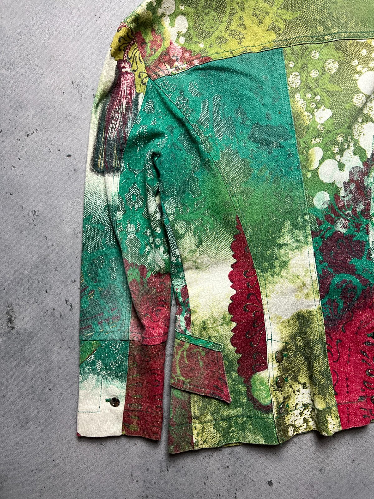Rare Just Cavalli Floral Abstract Print Natural Lux Blazer