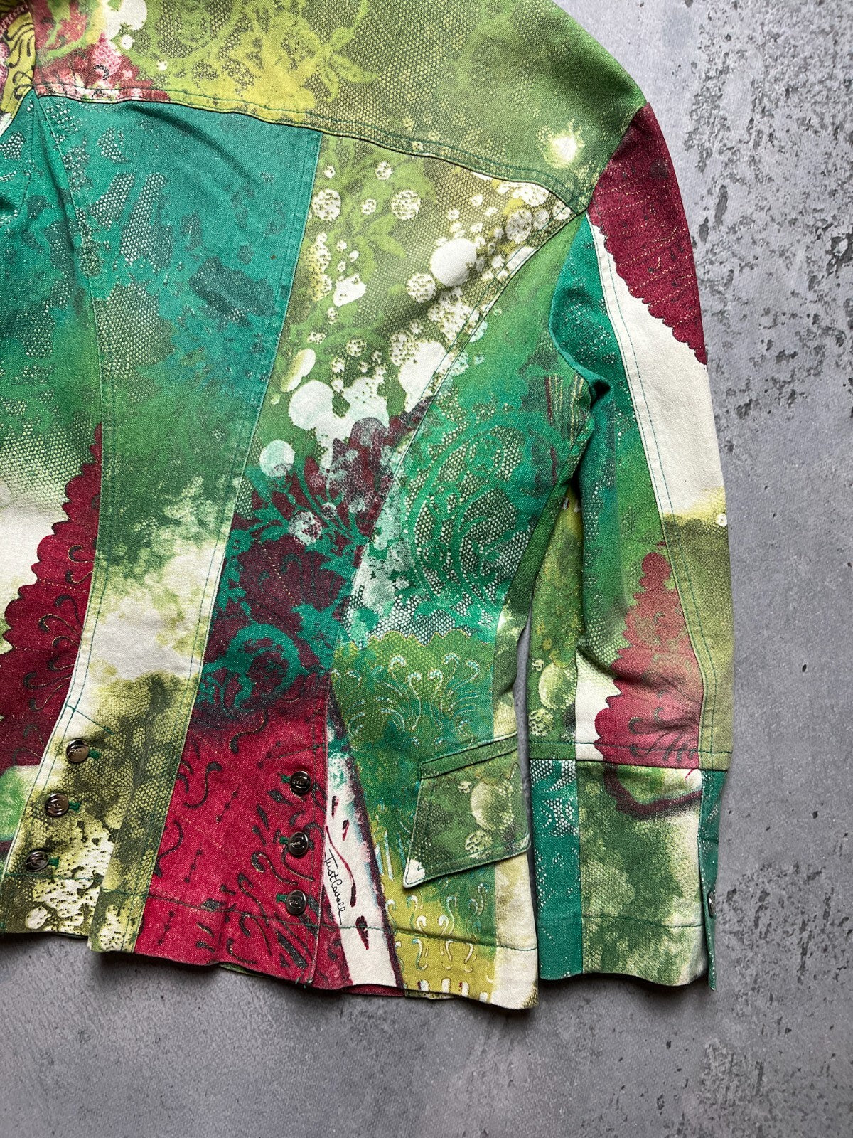 Rare Just Cavalli Floral Abstract Print Natural Lux Blazer