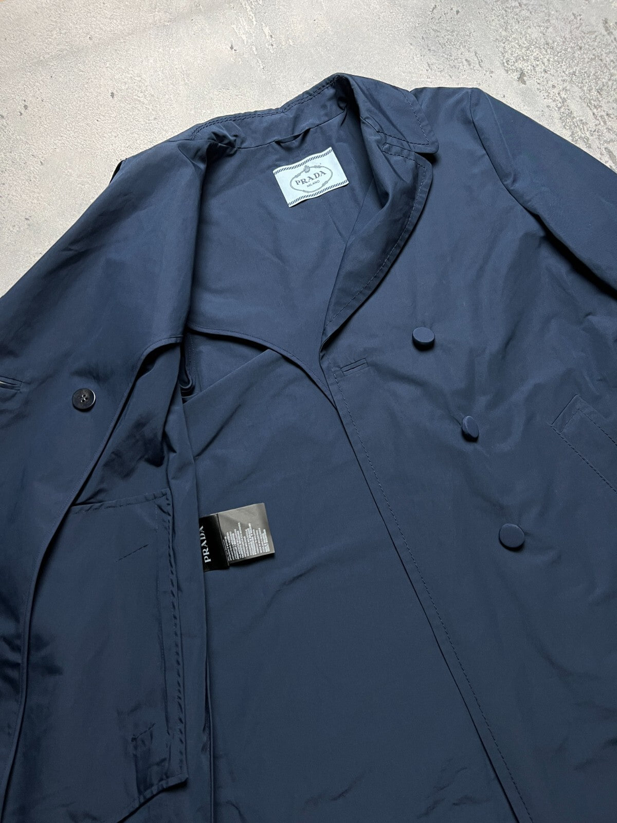 Classic Prada Rain Trench Coat Double-Breasted Rare Blazer