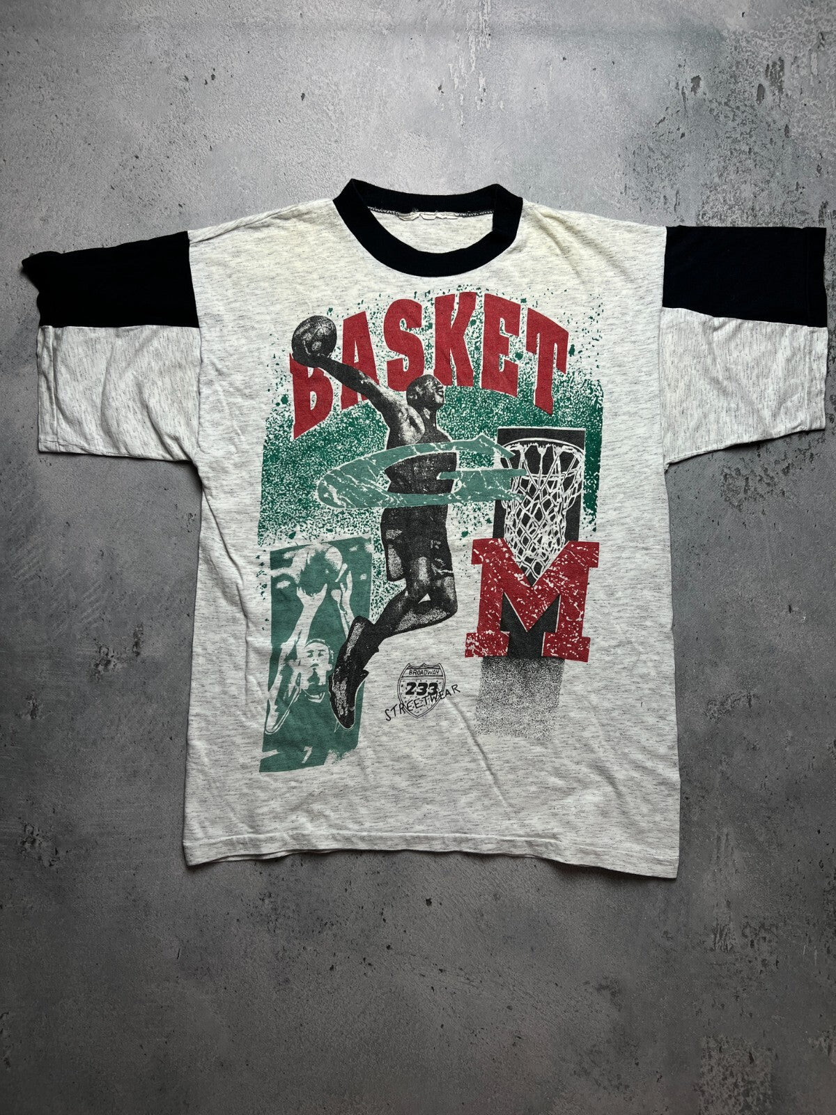 Basketball tee Basket Broadway 233 Streetwear rare item y2k
