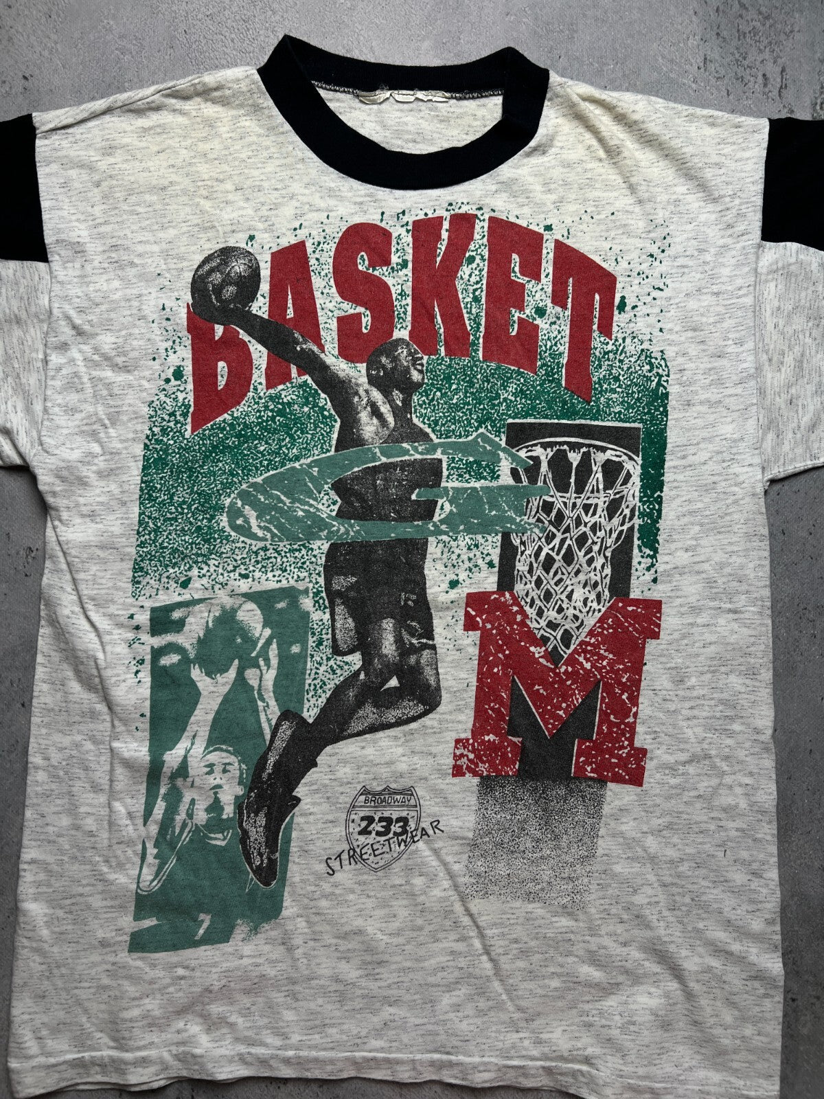 Basketball tee Basket Broadway 233 Streetwear rare item y2k