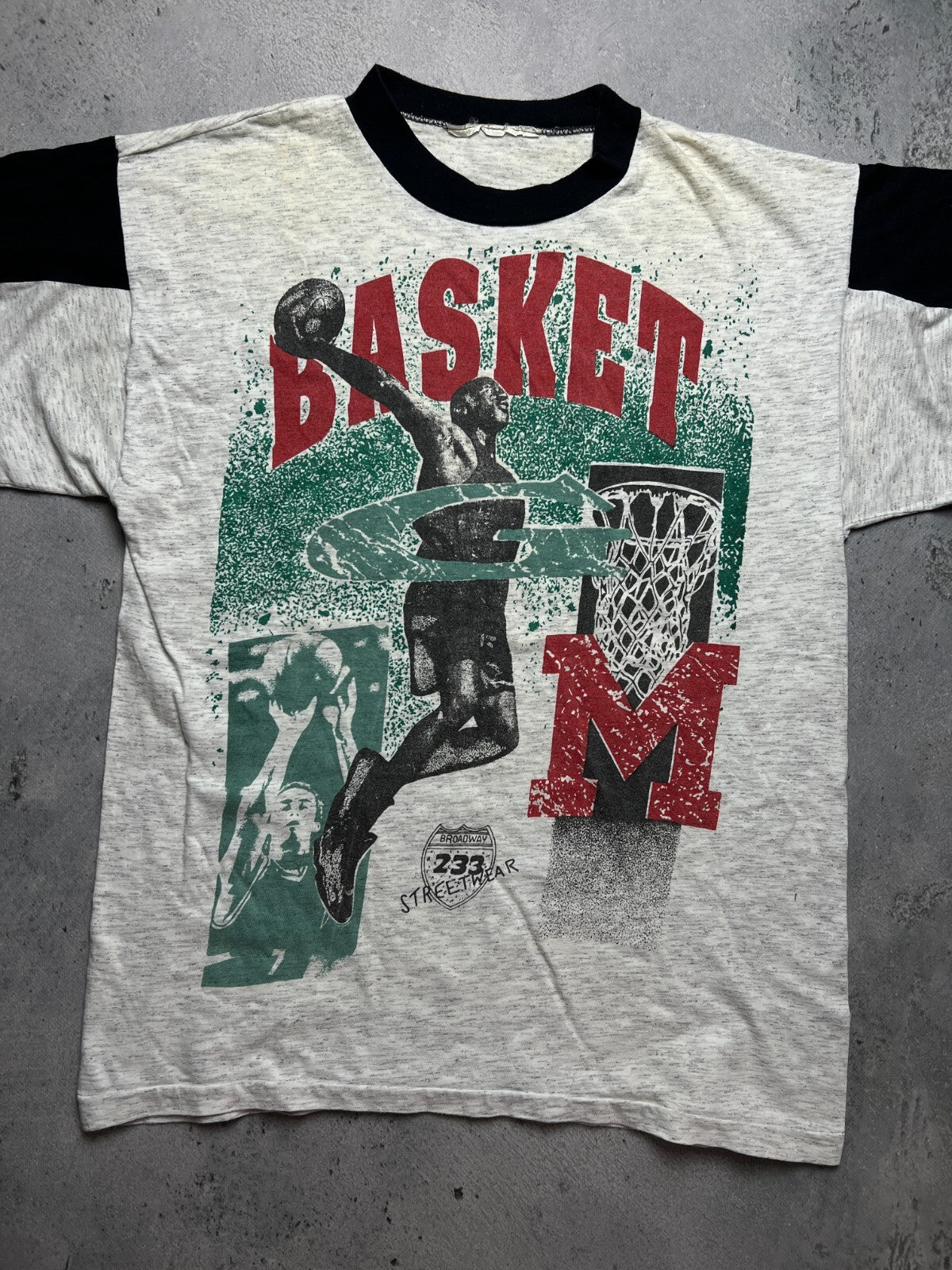Basketball tee Basket Broadway 233 Streetwear rare item y2k