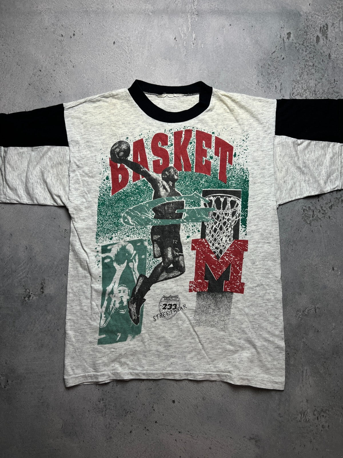 Basketball tee Basket Broadway 233 Streetwear rare item y2k