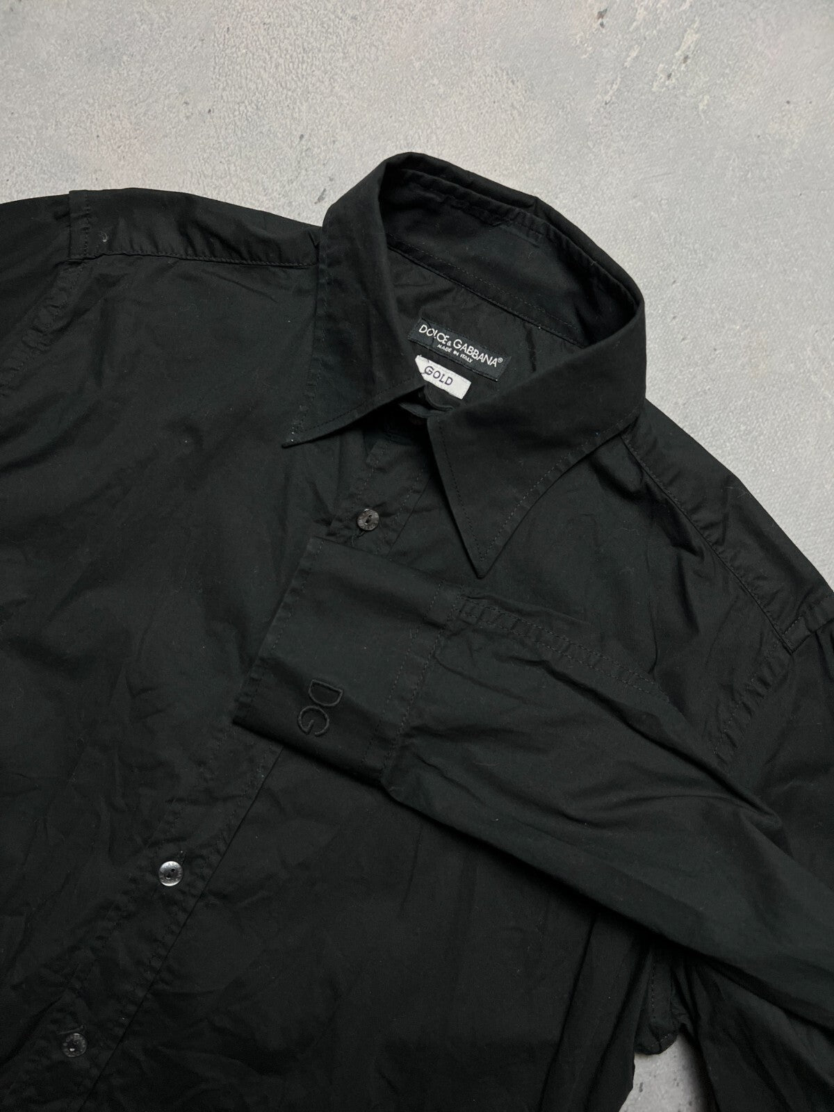 Dolce & Gabbana Vintage Full Black Long Sleeve Shirt Lux y2k