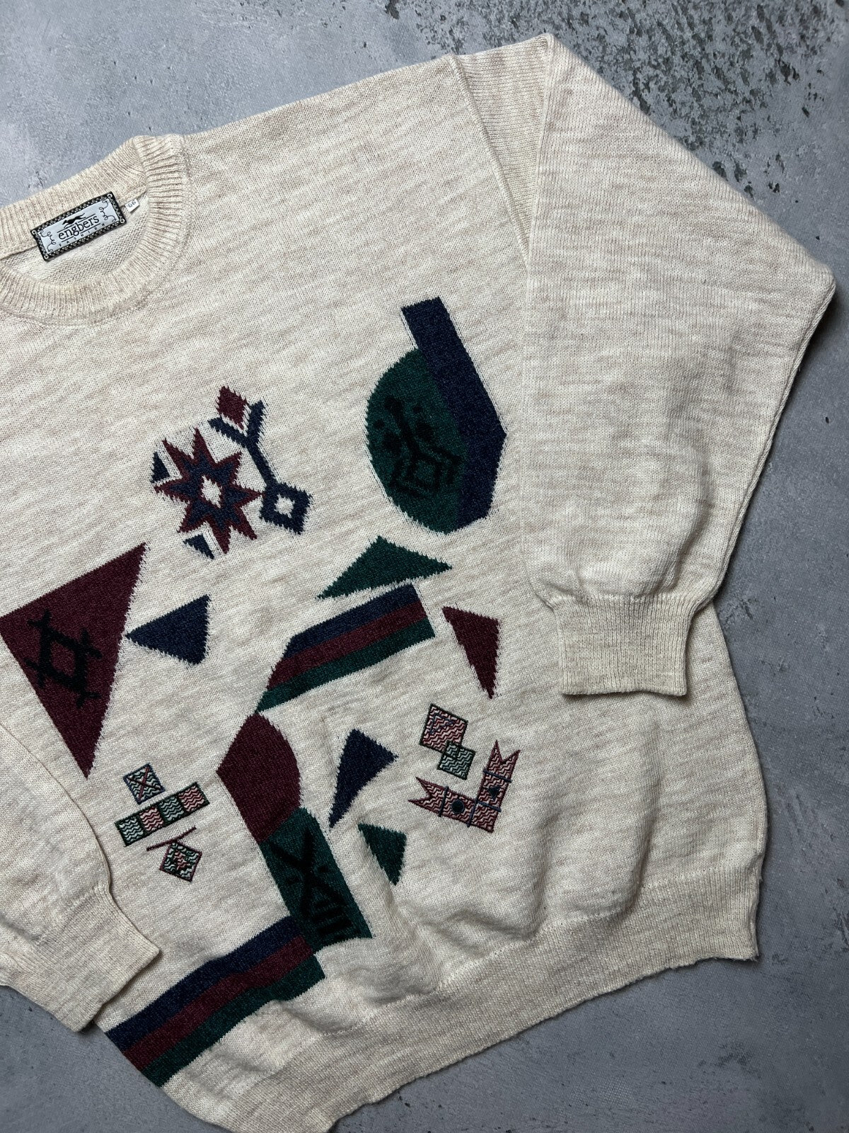 Engbers Fashion 90s Vintage Unique Rare Style Coogi Norway Wool Sweater Abstract