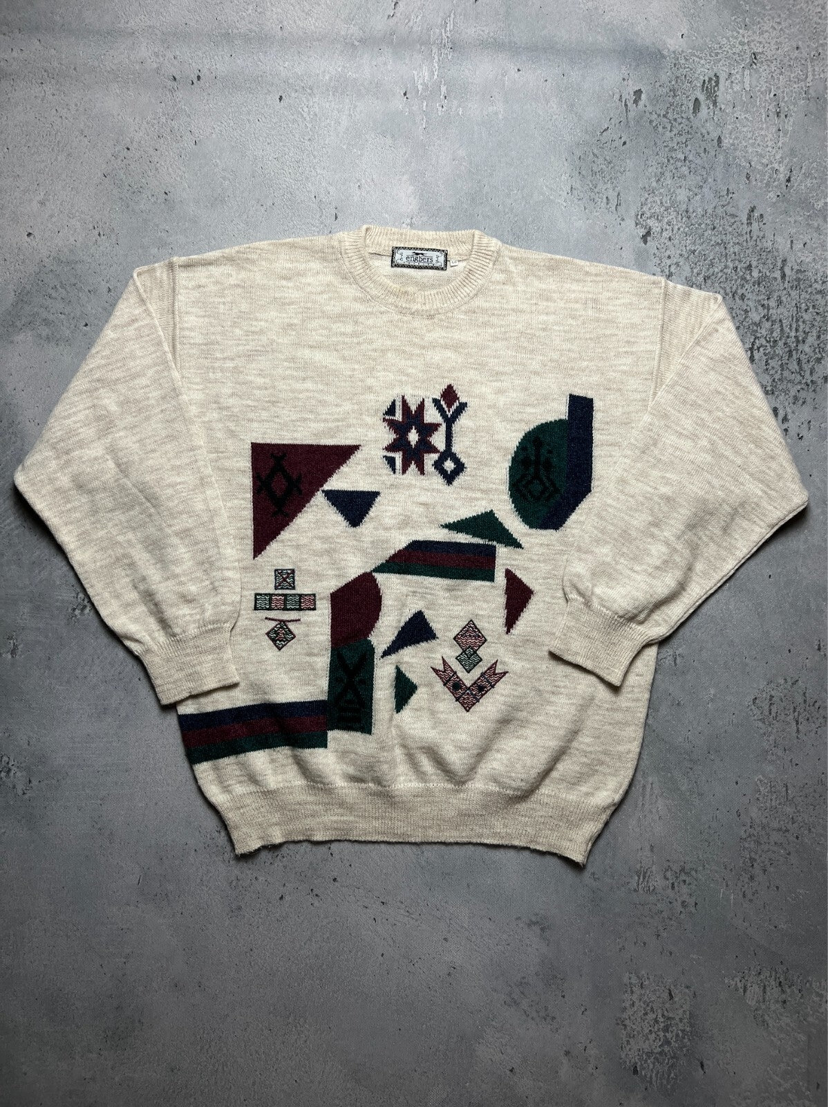Engbers Fashion 90s Vintage Unique Rare Style Coogi Norway Wool Sweater Abstract